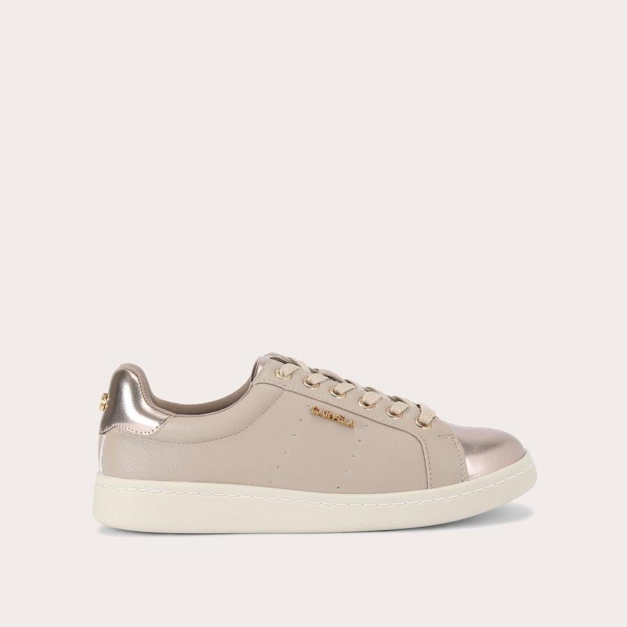LUELLA Taupe Lace Up Trainer by CARVELA