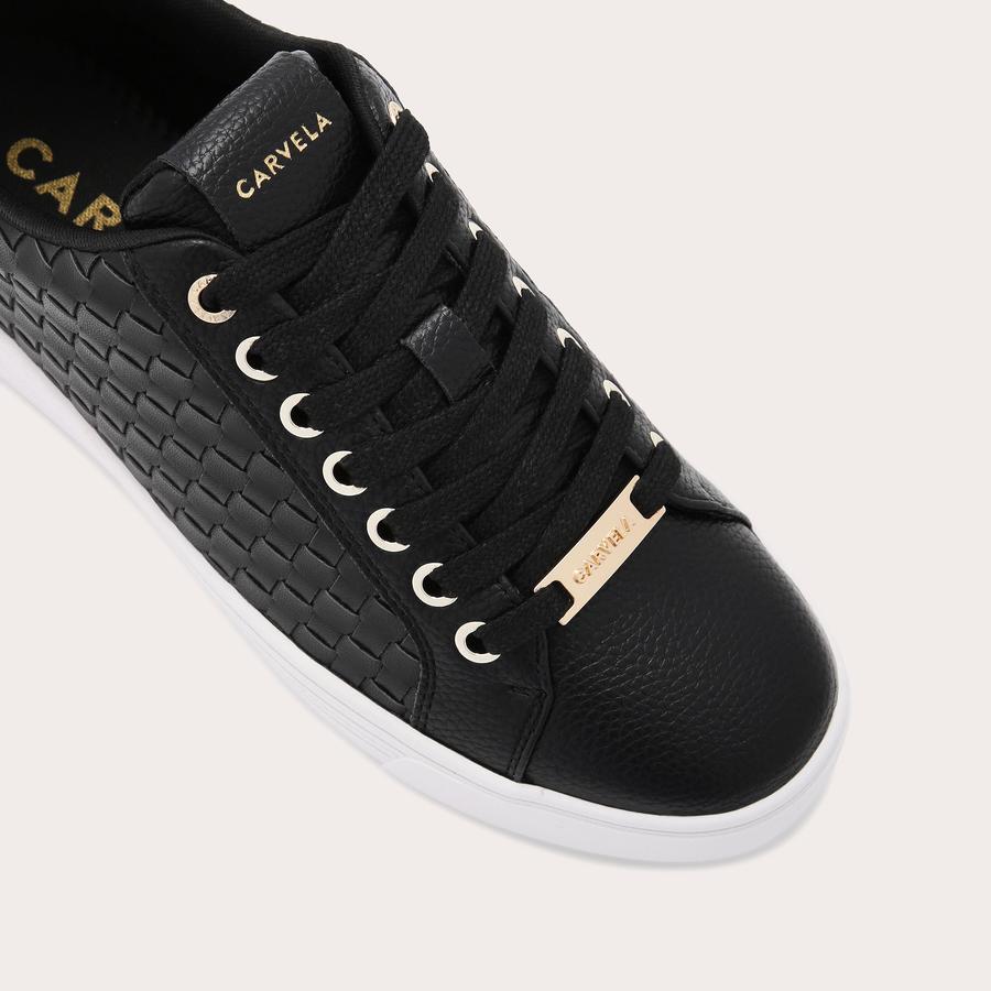 DAZE WEAVE Black Woven Trainers by CARVELA