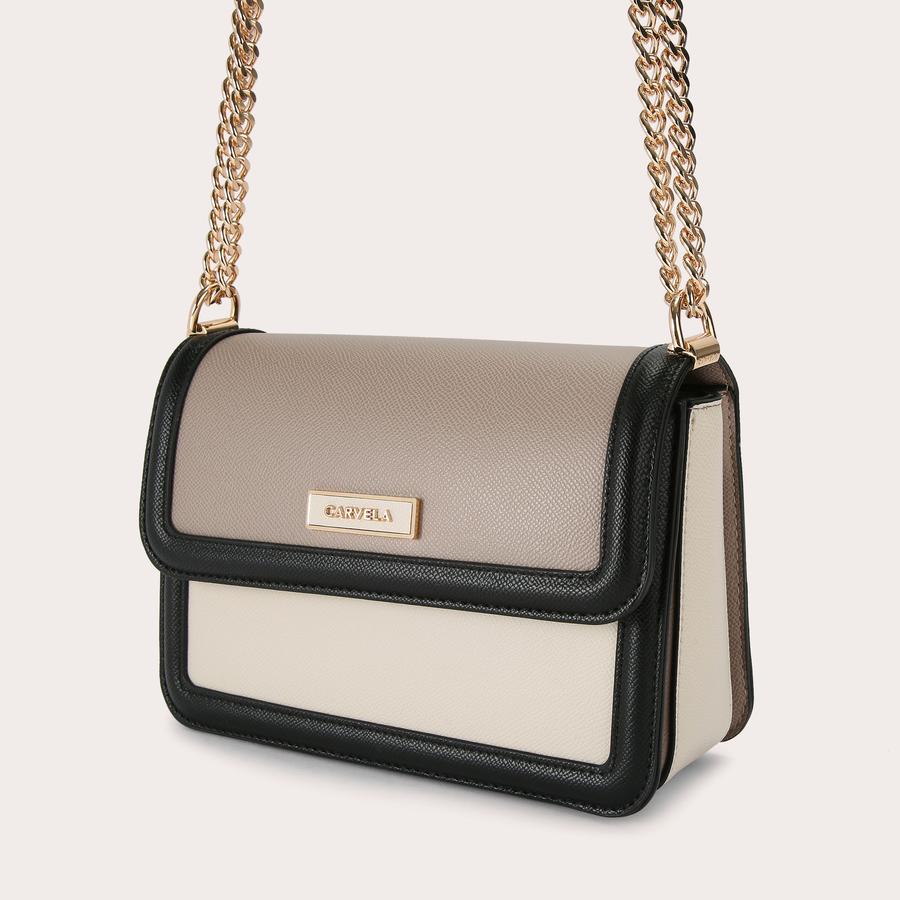 LOTTIE SHOULDER Neutral Shoulder Bag by CARVELA