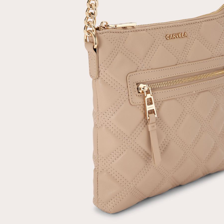 BLOOM SITCH PASSPORT Camel Passport Bag by CARVELA