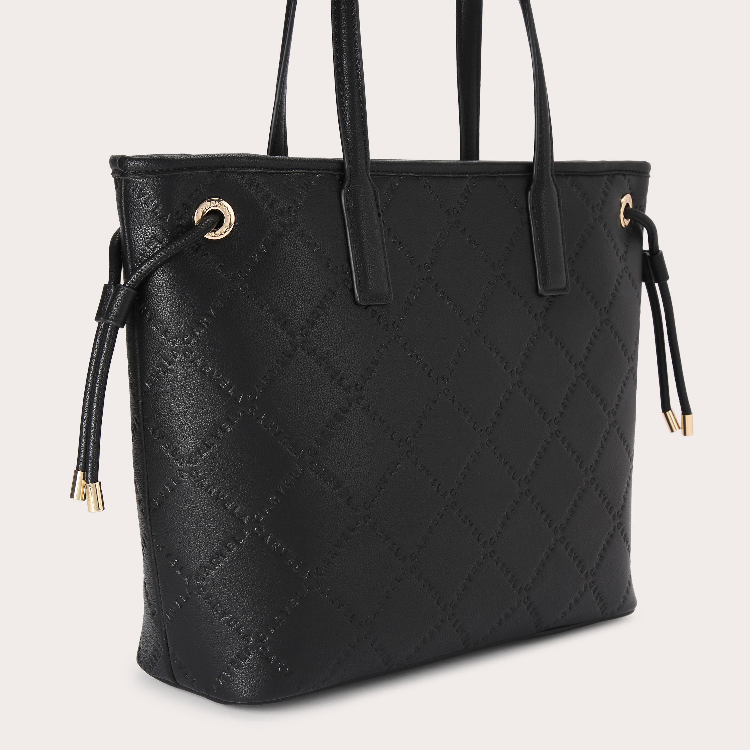 Black quilted tote handbag deals