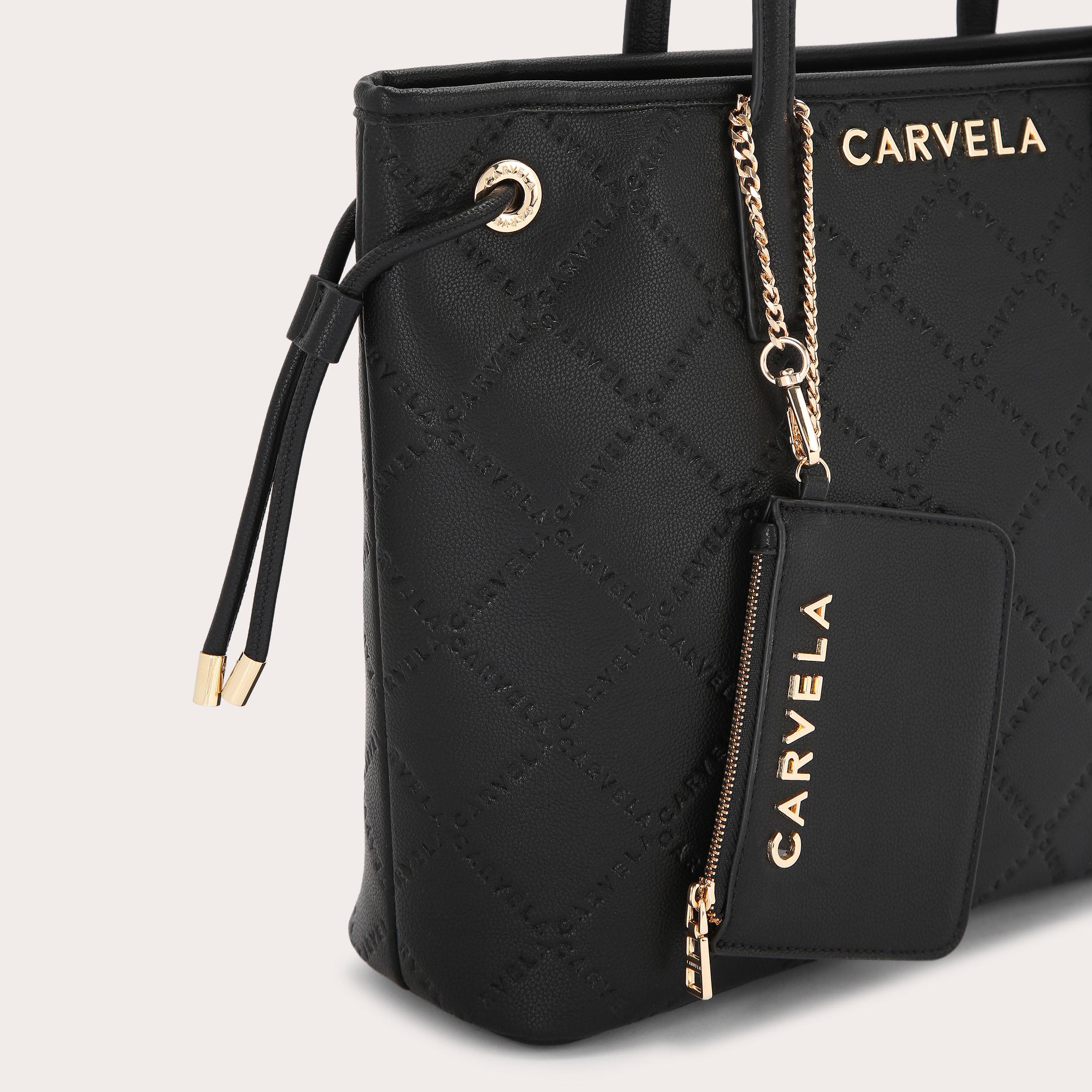 QUILTED CARVELA TOTE Quilted Black Tote Bag by CARVELA