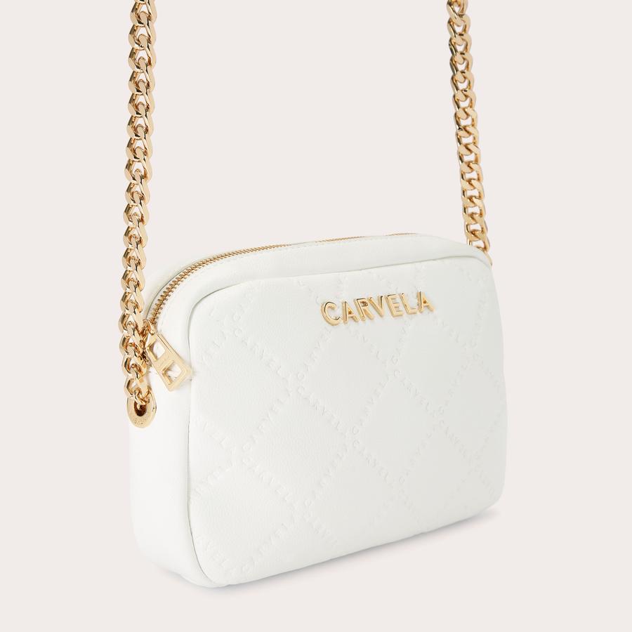 QUILTED CARVELA XBODY White Cross Body Bag by CARVELA