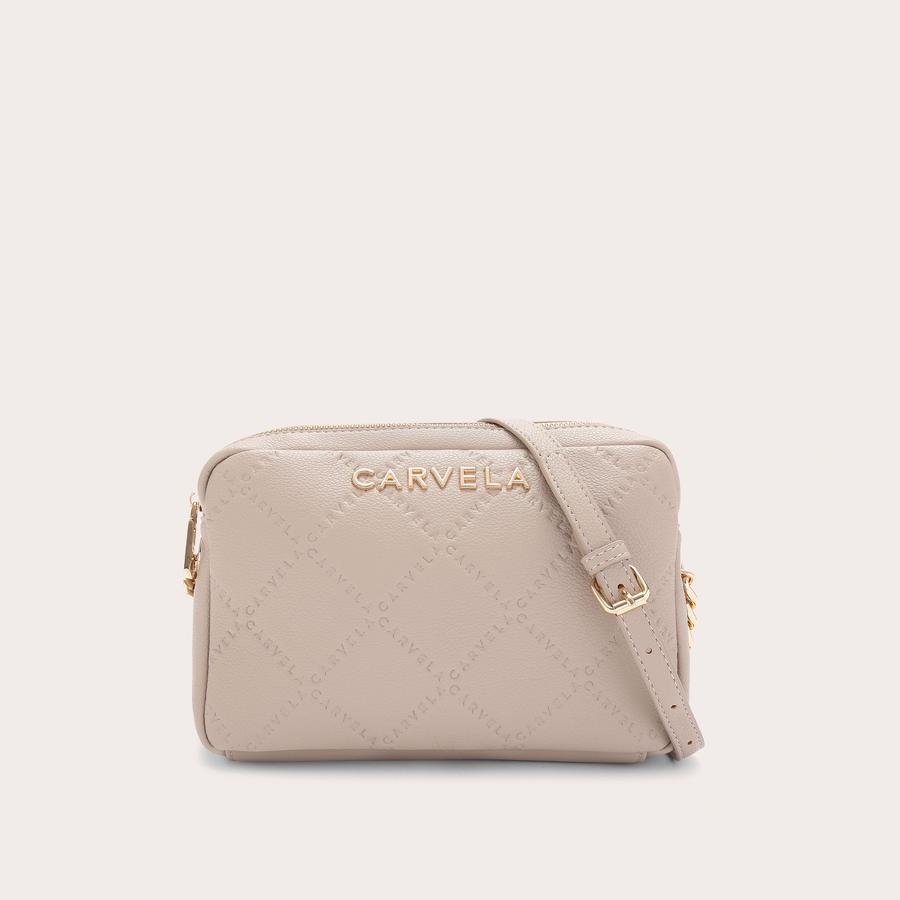 QUILTED CARVELA XBODY Taupe Cross Body Bag by CARVELA