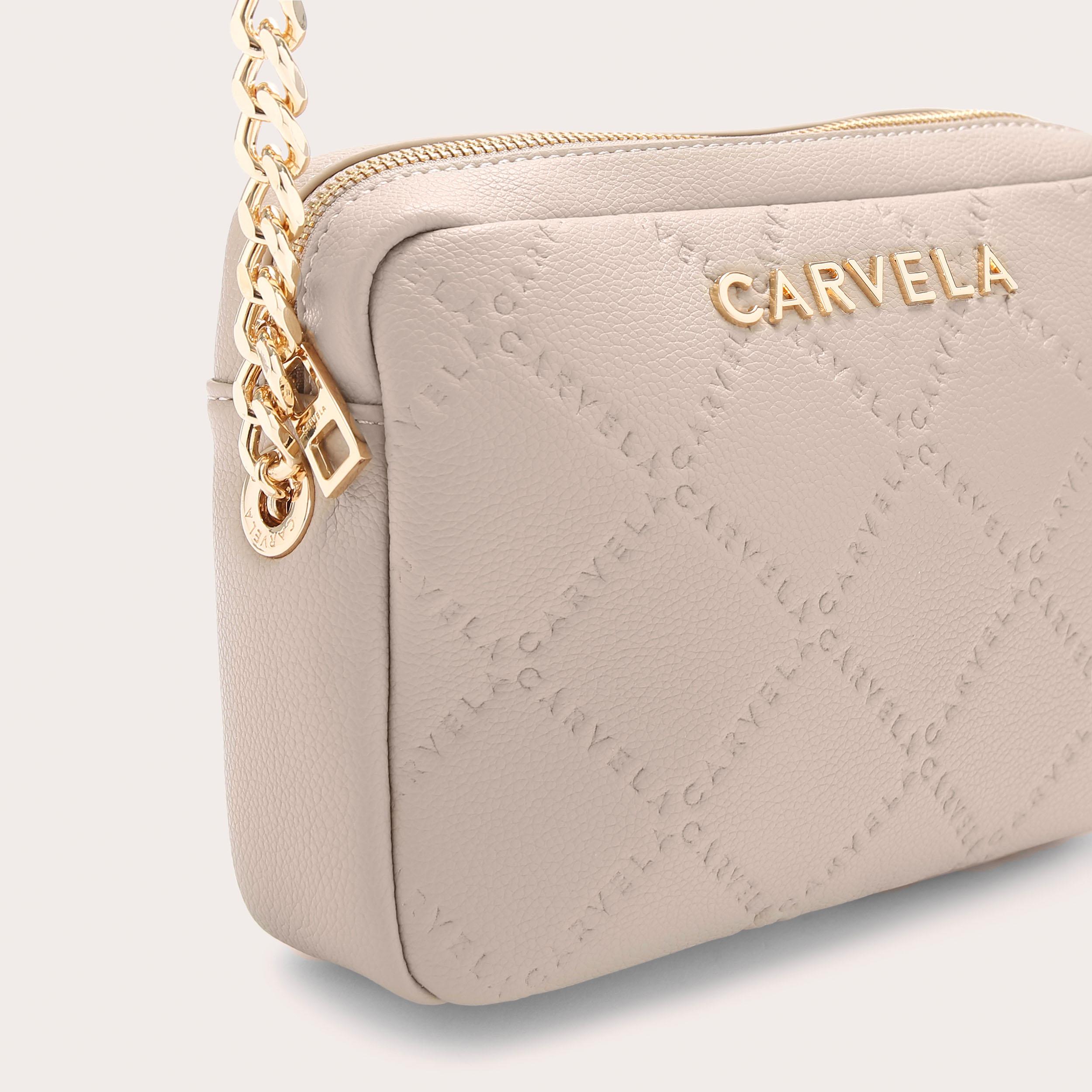 QUILTED CARVELA XBODY Taupe Cross Body Bag by CARVELA