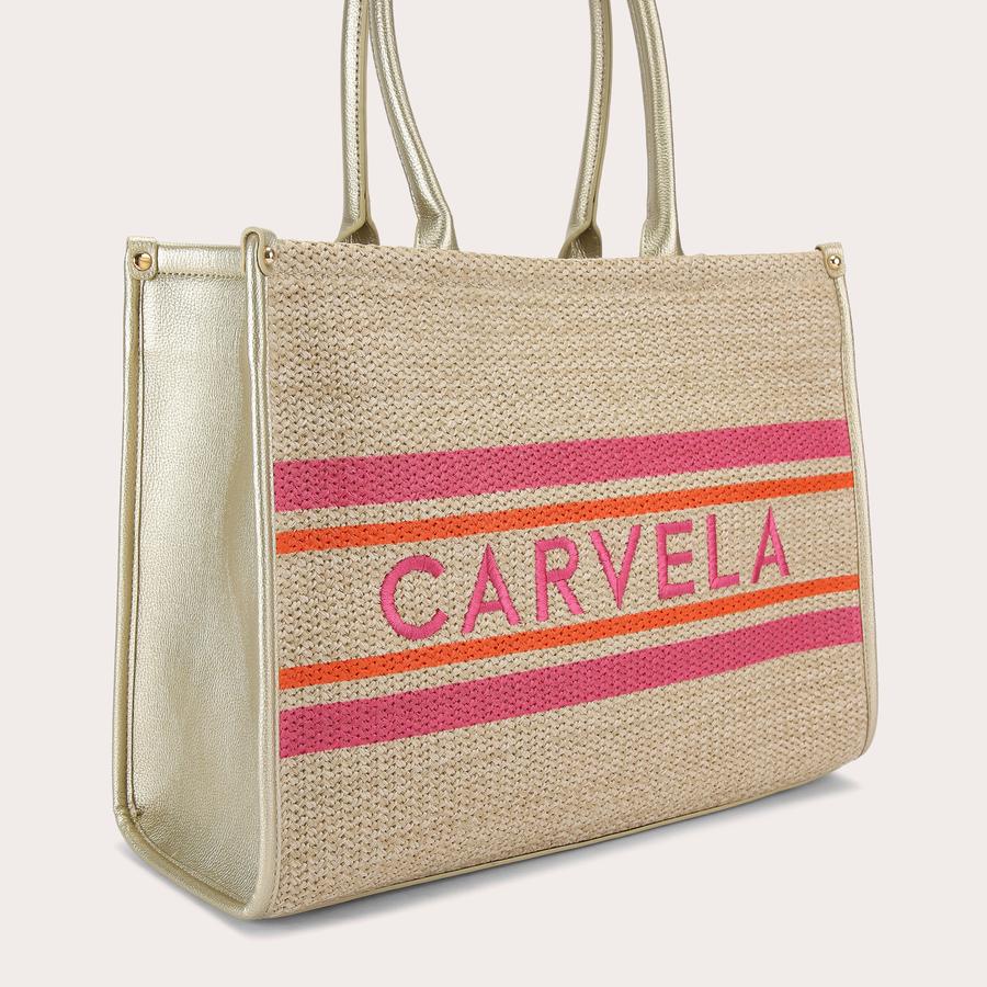 SORRENTO CHUCK IN TOTE Natural Woven Tote Bag by CARVELA