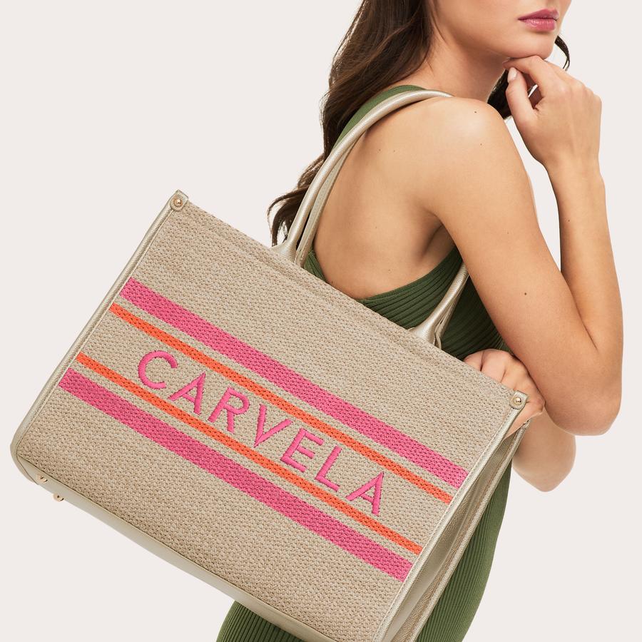 SORRENTO CHUCK IN TOTE Natural Woven Tote Bag by CARVELA