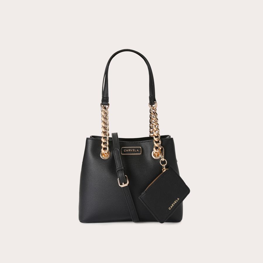 MINI CAMMIE 3 Black Mini Tote Bag by CARVELA