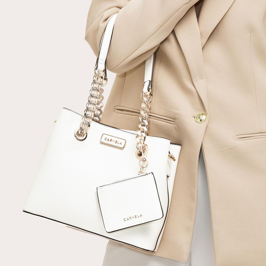 MINI CAMMIE 3 Bone Bucket Bag by CARVELA