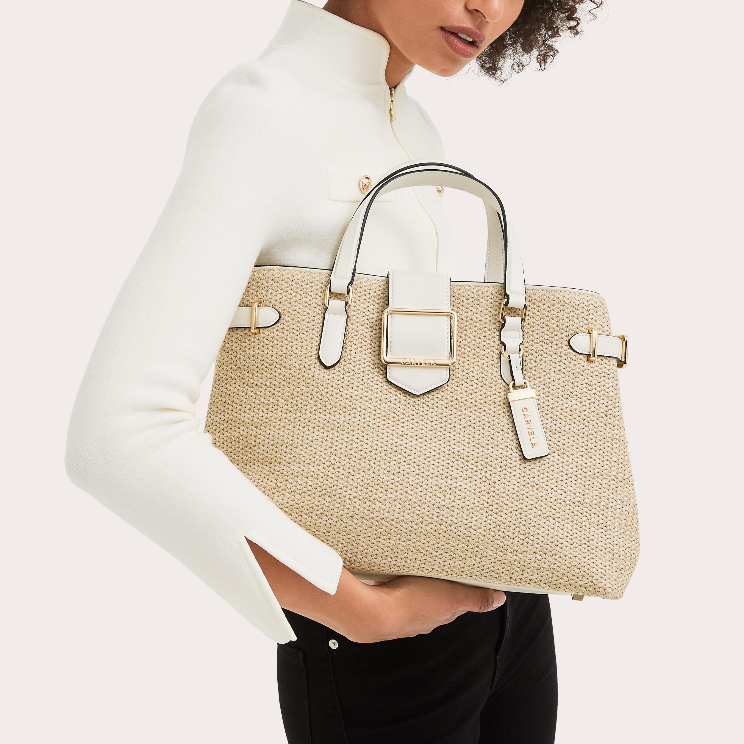 MINDY TOTE Rafia Tote Bag by CARVELA