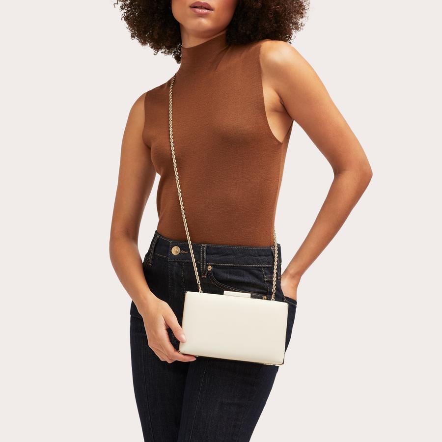 AINTREE CLUTCH Bone Clutch Bag by CARVELA