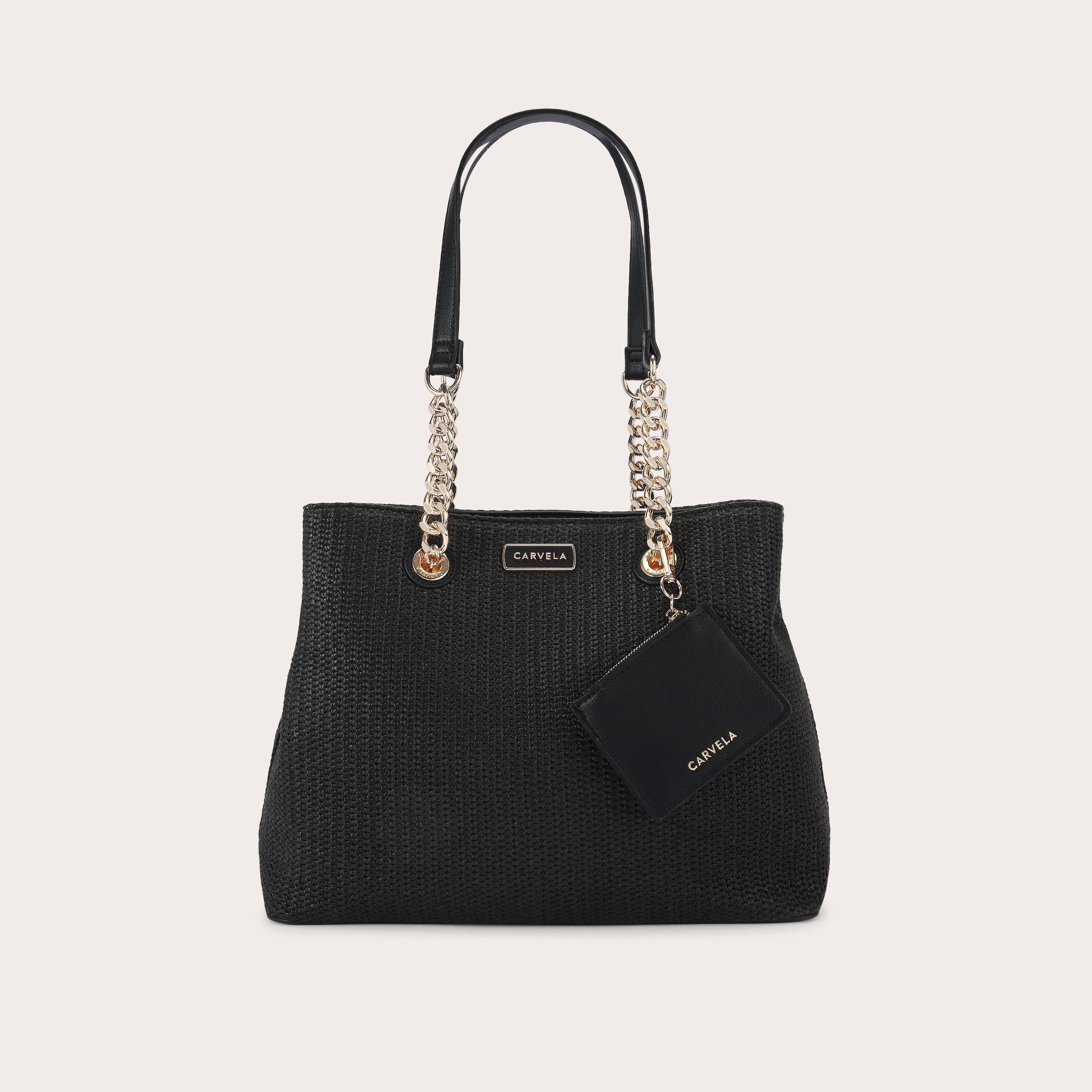 carvela CAMMIE 3 Black Raffia Tote Bag by CARVELA