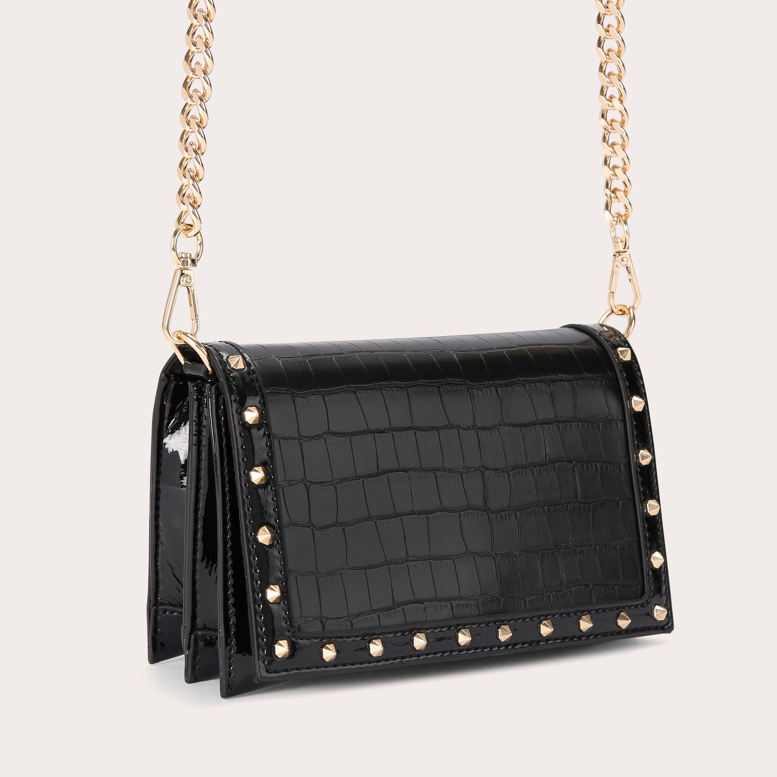 Black crossbody with gold chain best sale