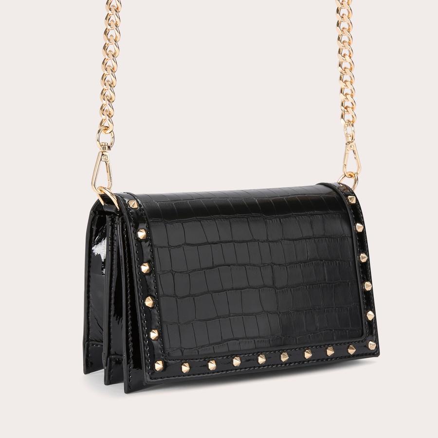 STUDDED CROSSBODY Black Embossed Cross Body by CARVELA