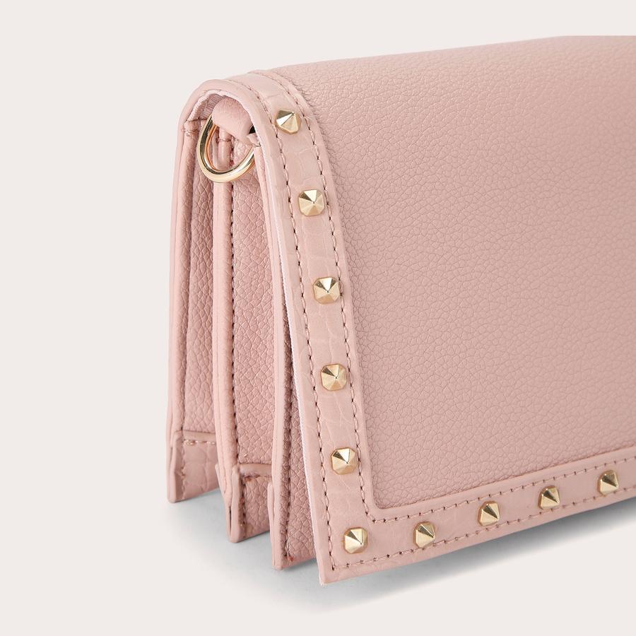 Pink studded purse sales