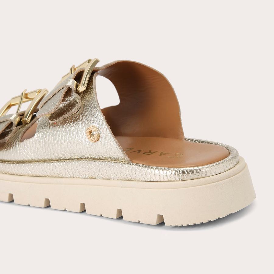PAVILION Gold Metallic Leather Sandal by CARVELA COMFORT