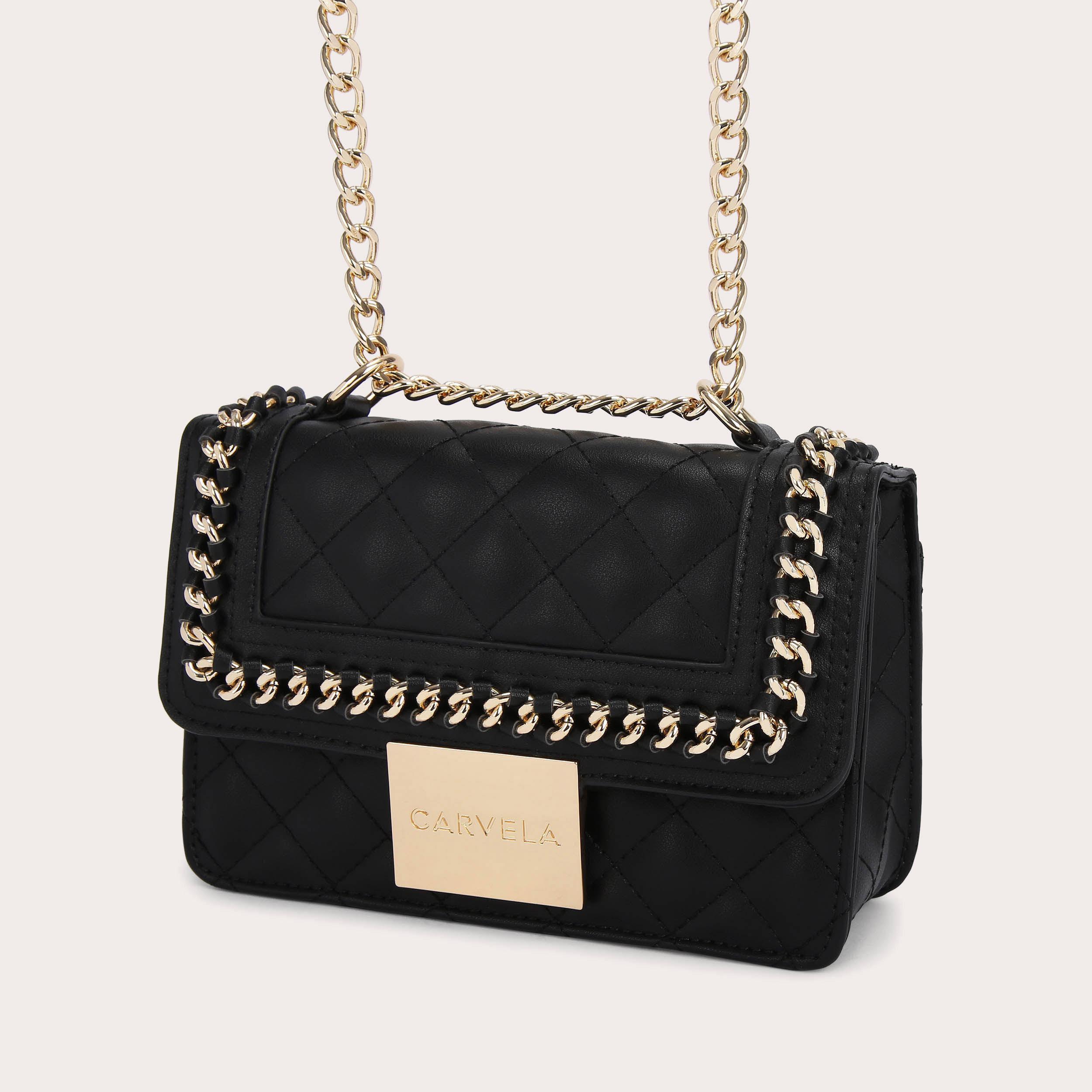 Carvela black store quilted bag