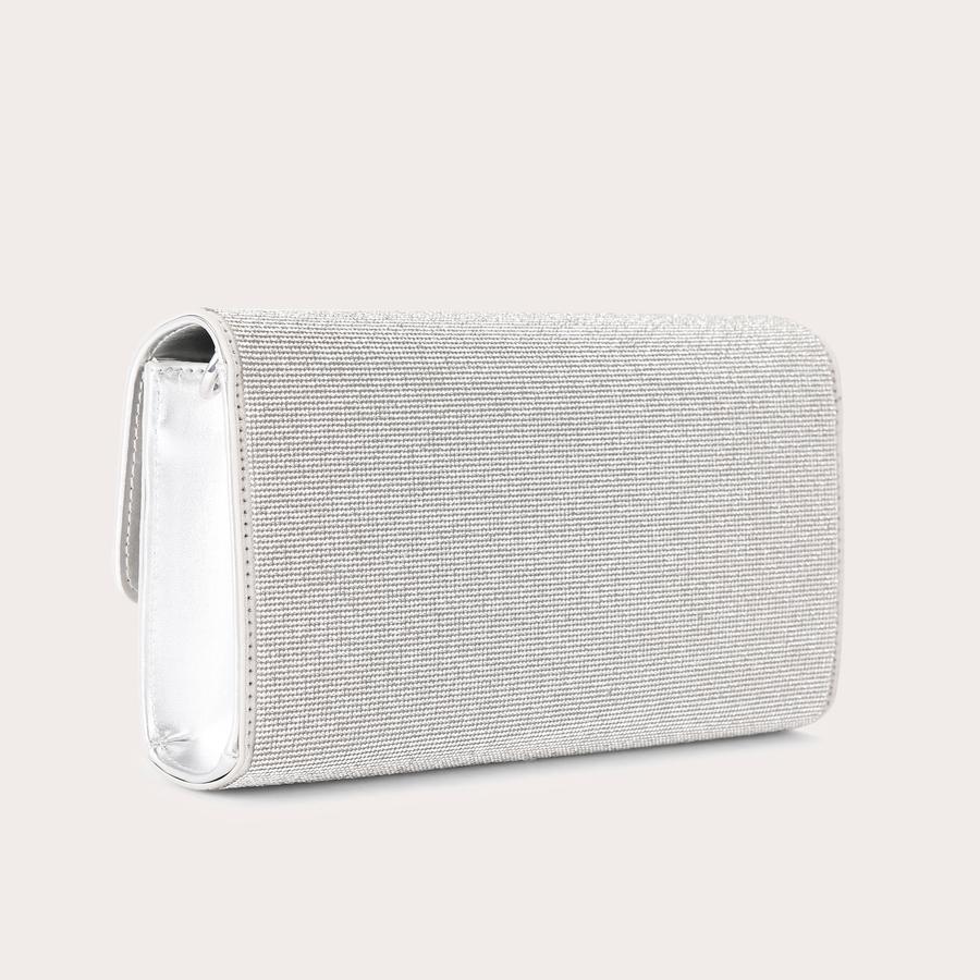 Large silver clutch bag best sale