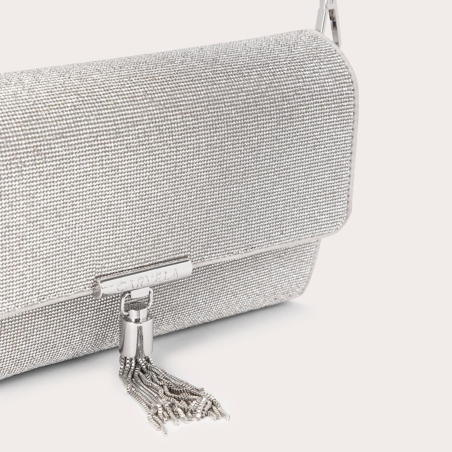 Large silver evening bag sale