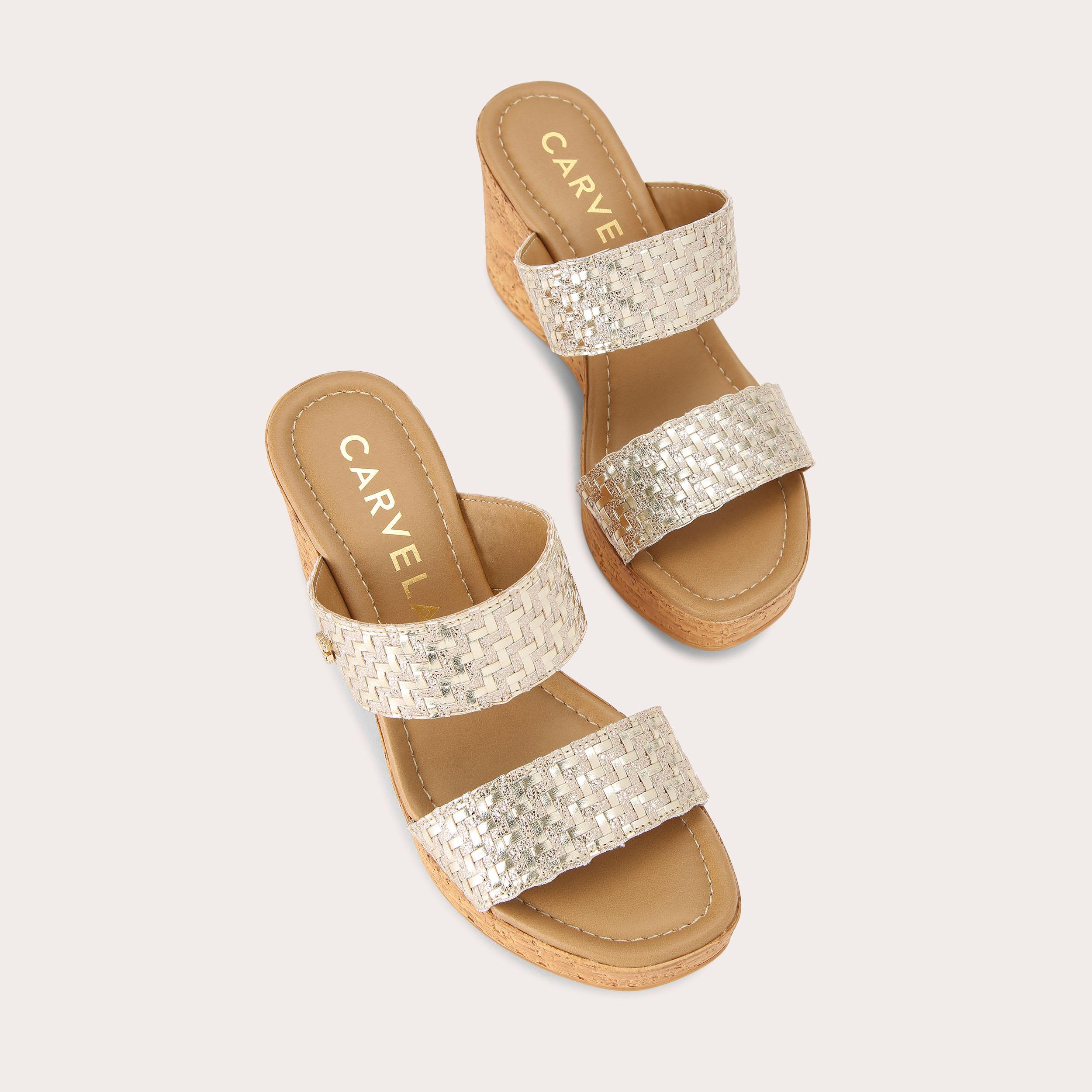 IVY WEDGE Gold Wedge Heel by CARVELA COMFORT