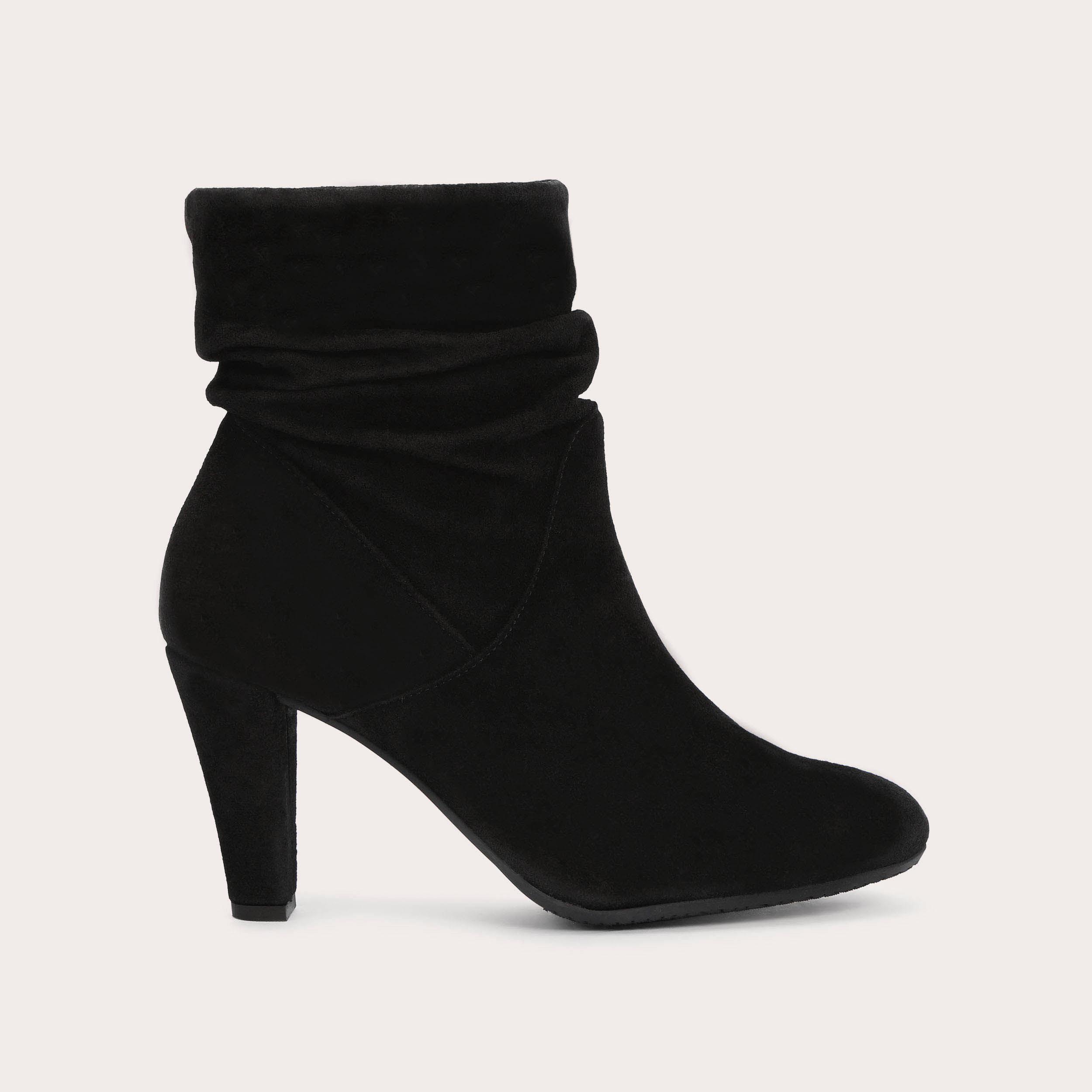 TEMPT Black Microsuede Heeled Boots by CARVELA