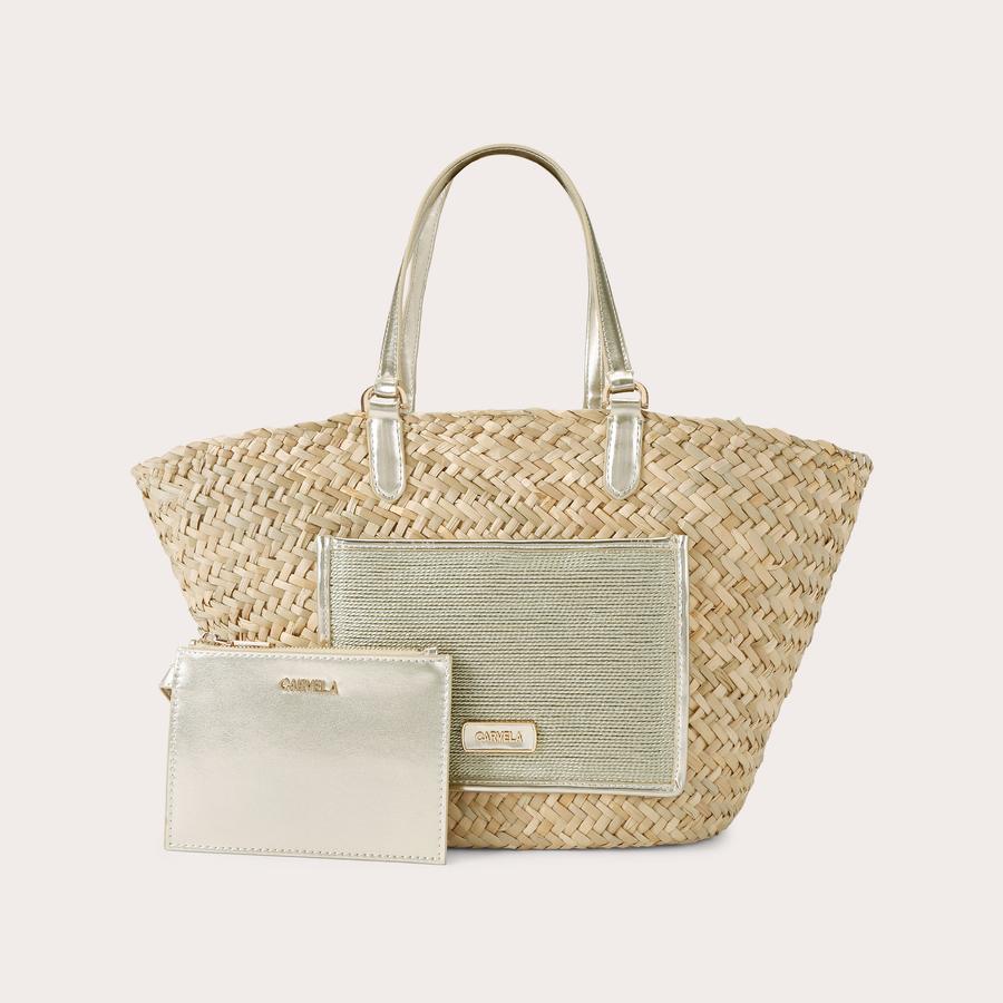 GALA STRAW TOTE Gala Straw Tote Bag by CARVELA