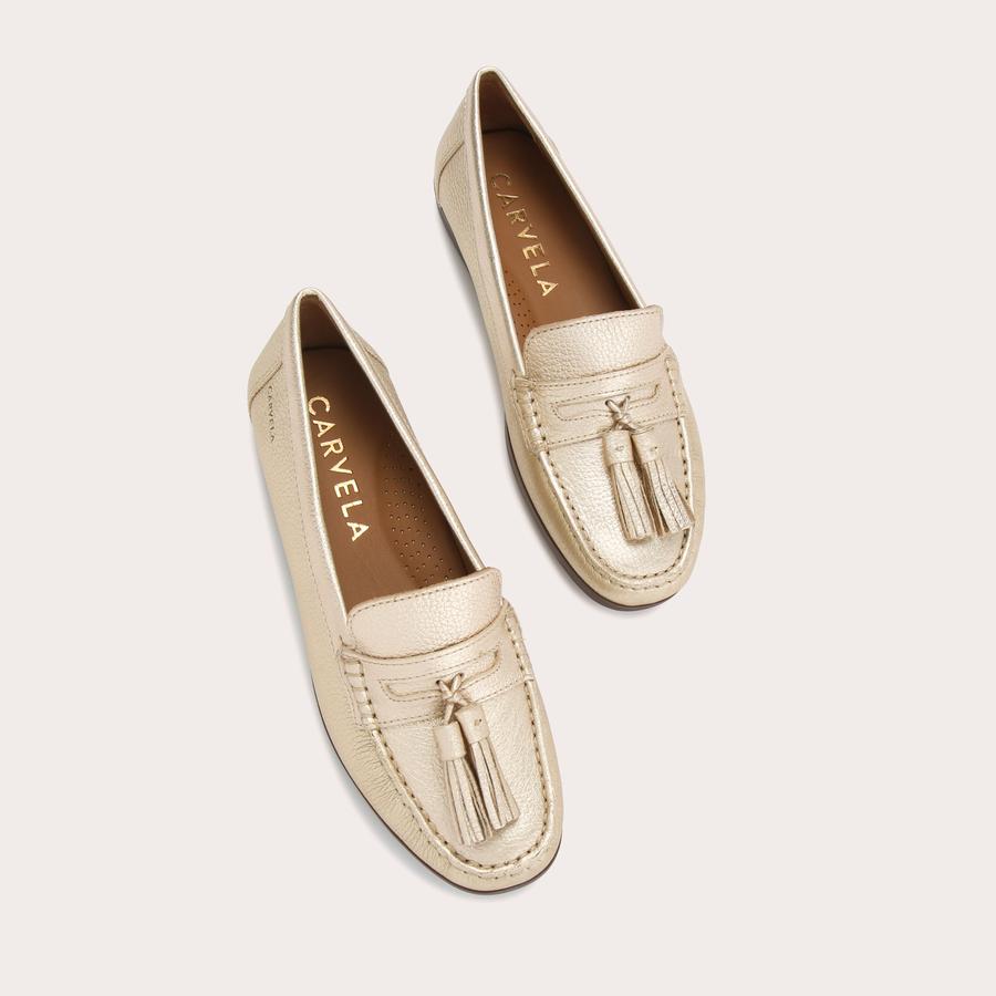 TUSCANY Gold Leather Slip On Shoe by CARVELA COMFORT