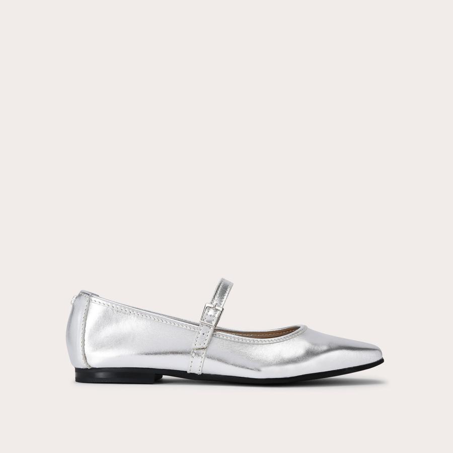 MYA MARY JANE Silver Ballet Flats by CARVELA COMFORT