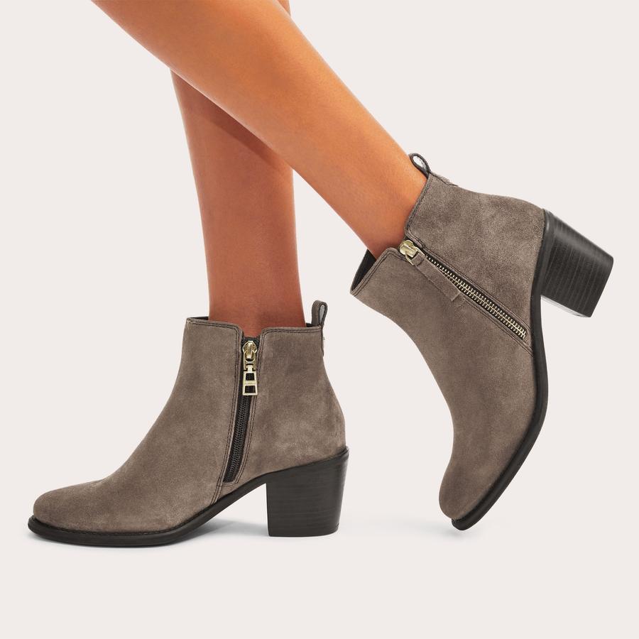 SECIL Grey Suede Heeled Ankle Boot by CARVELA