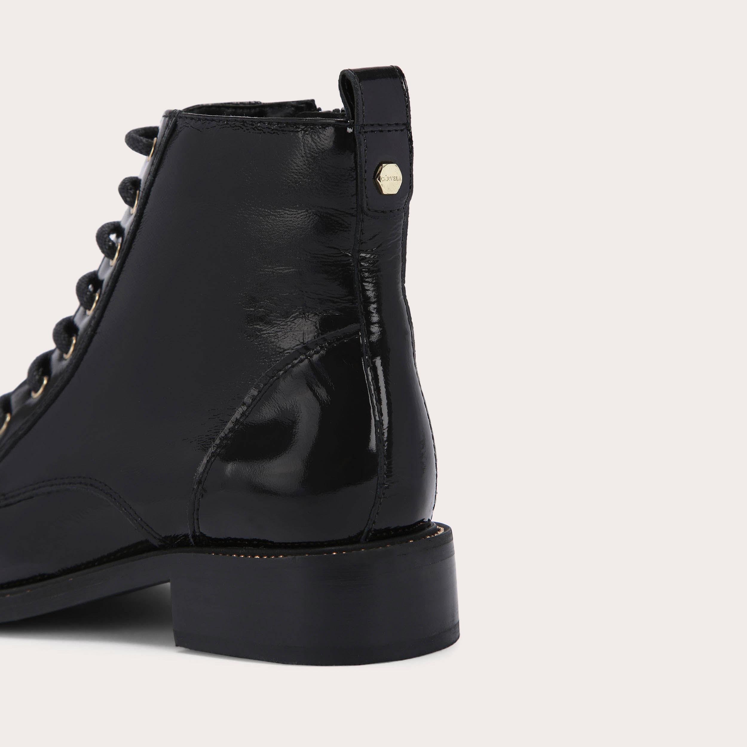 Carvela black patent ankle clearance boots