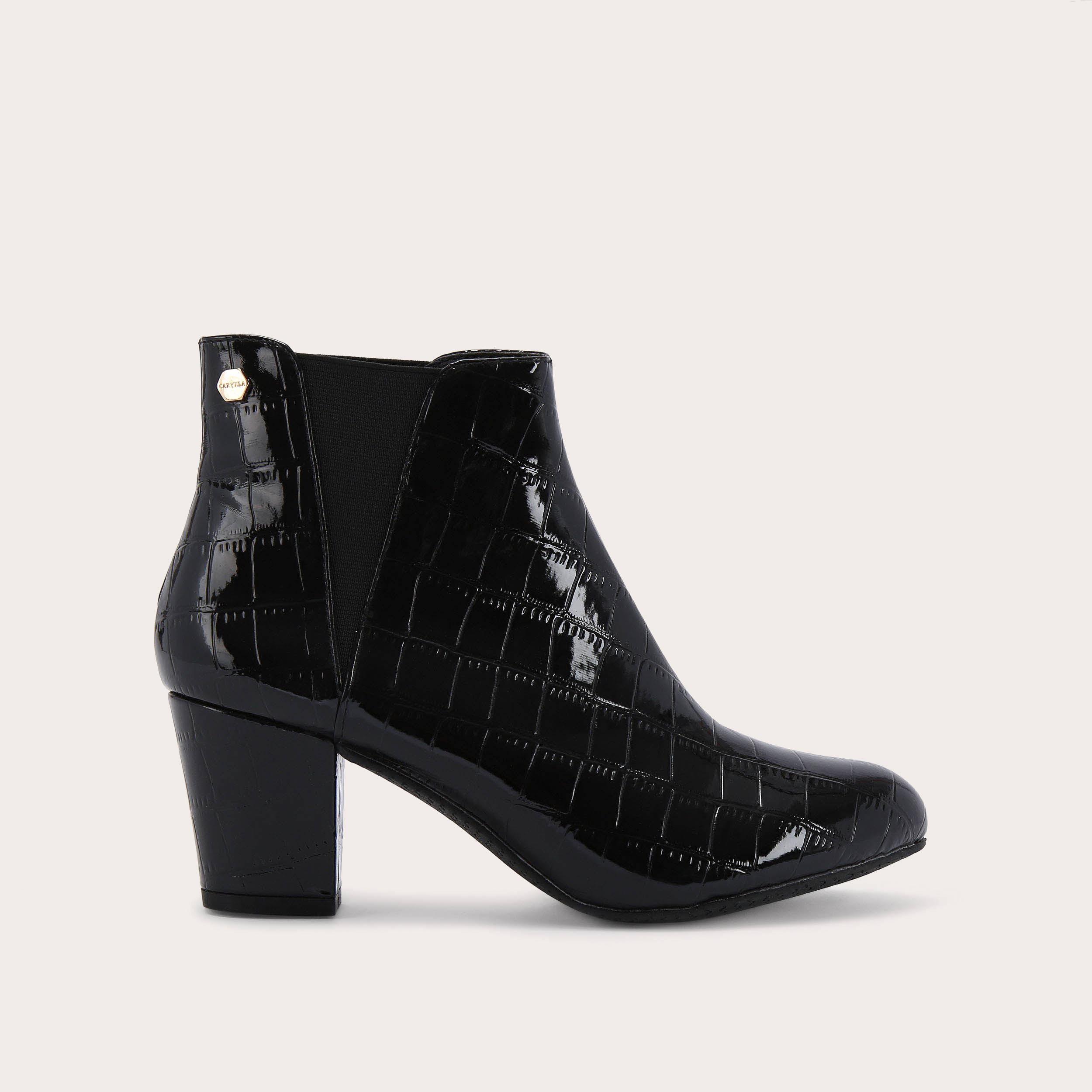 TRACEY Black Croc Ankle Boots by CARVELA COMFORT