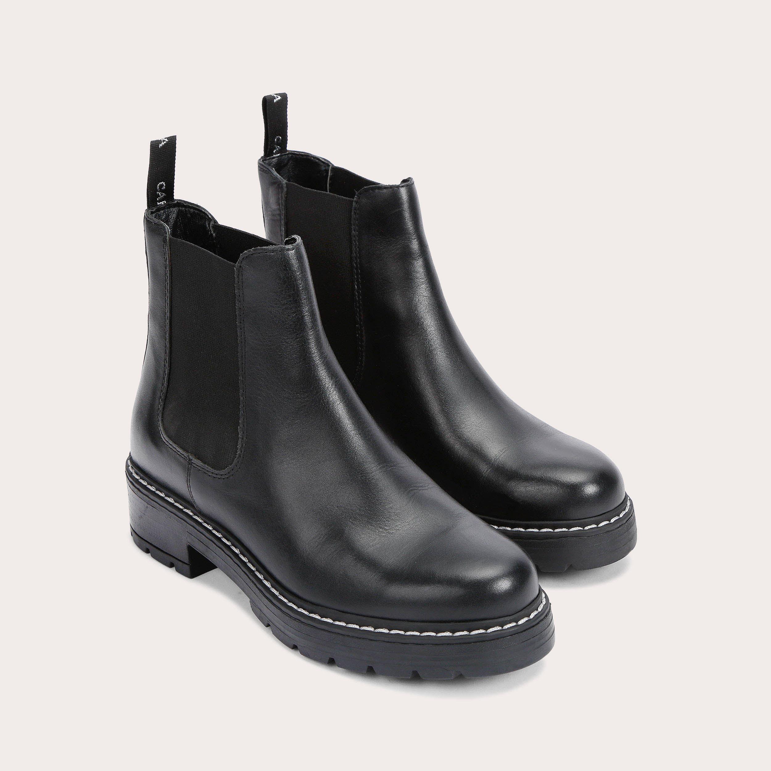 TAKEN Black Chunky Sole Chelsea Boots by CARVELA