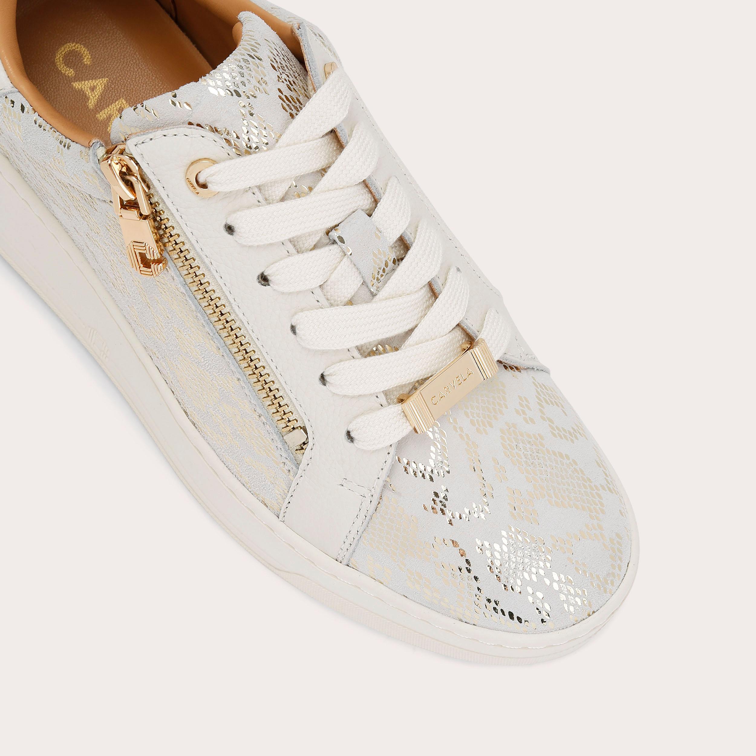 carvela snake print trainers