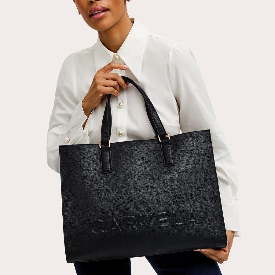 FRAME LARGE TOTE Black Large Tote Bag by CARVELA