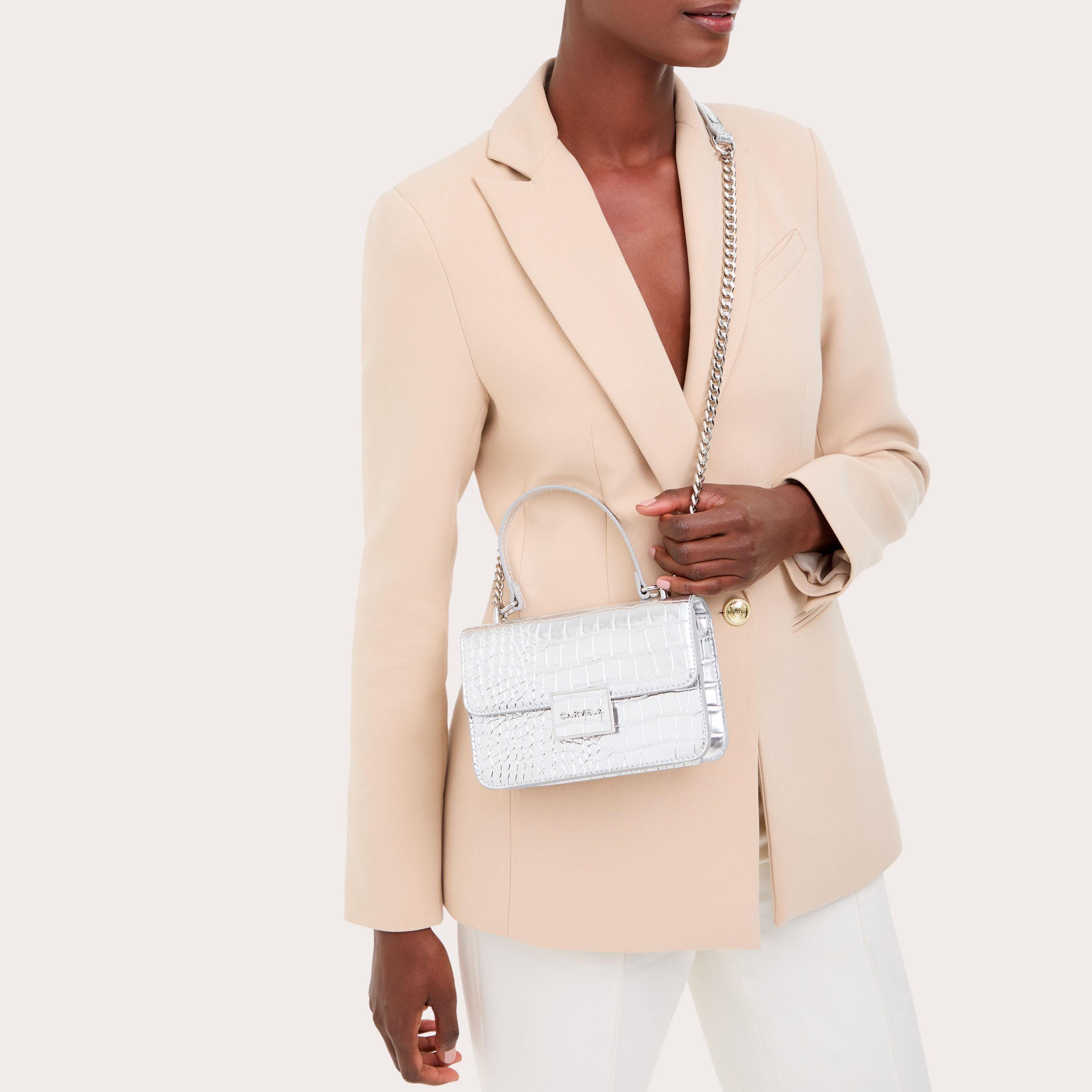 Silver carvela bag outlet