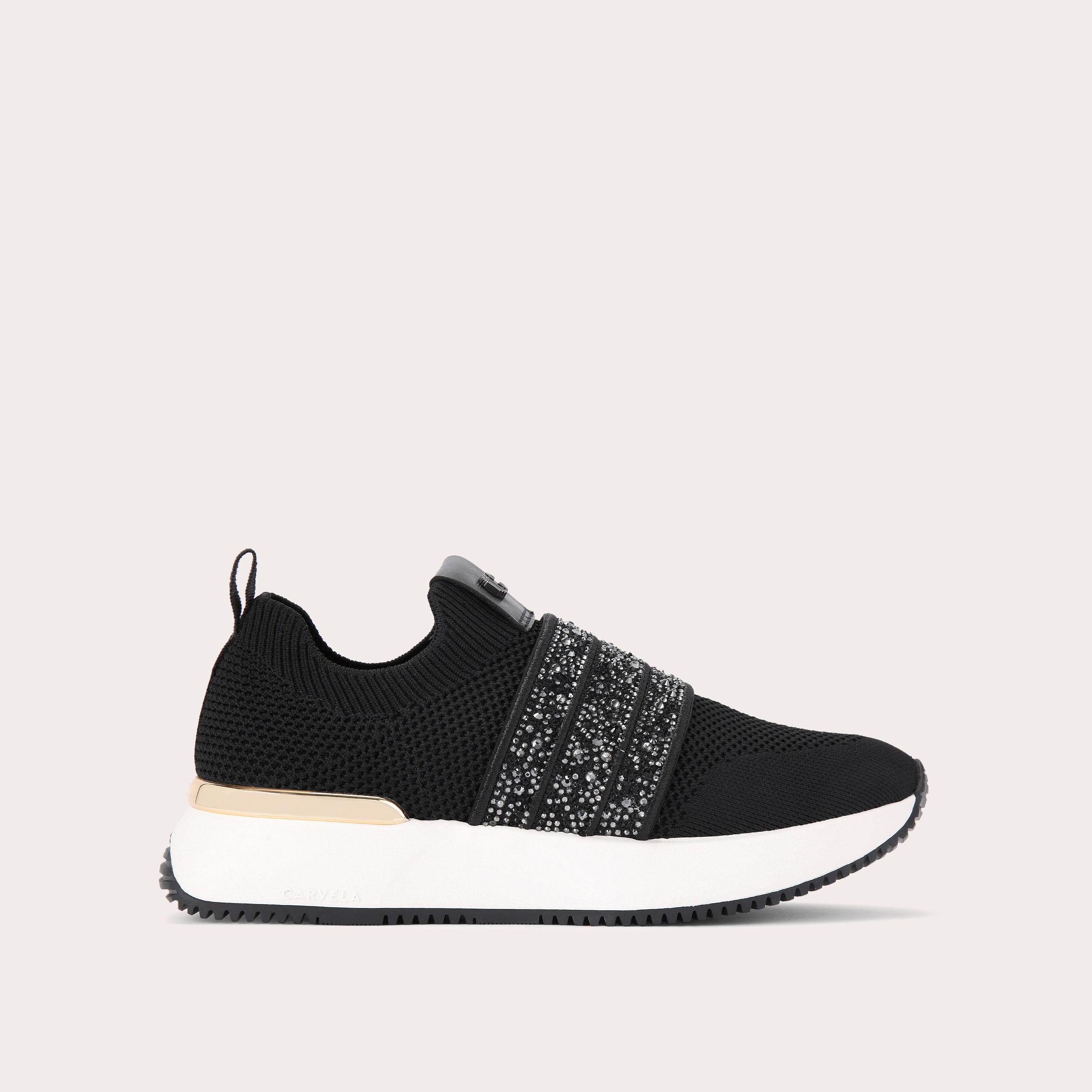 FLARE SPARKLE Black Slip On Trainer by CARVELA