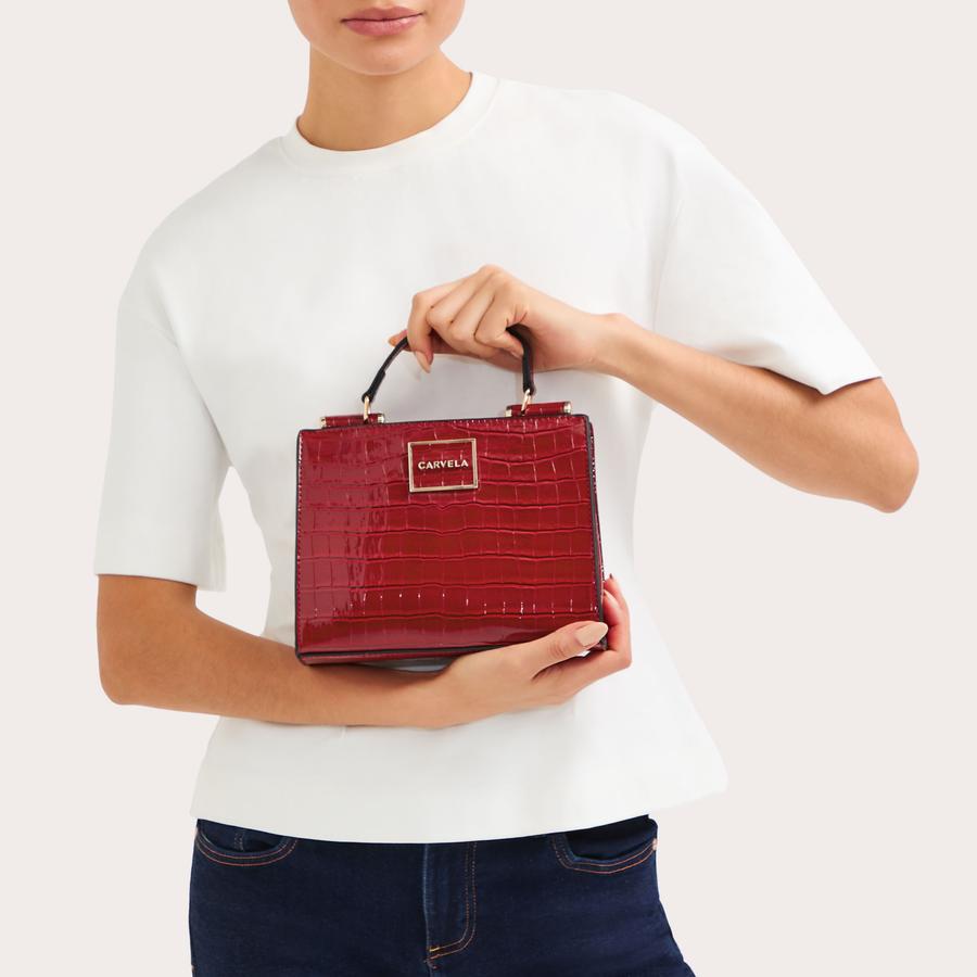 JESSICA MINI TOTE 2 Red Croc Tote Bag by CARVELA