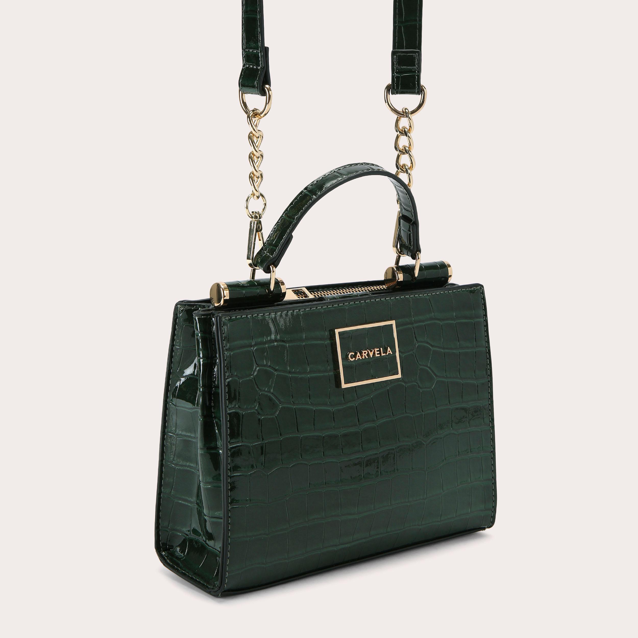 JESSICA MINI TOTE 2 Dark Green Croc Tote Bag by CARVELA