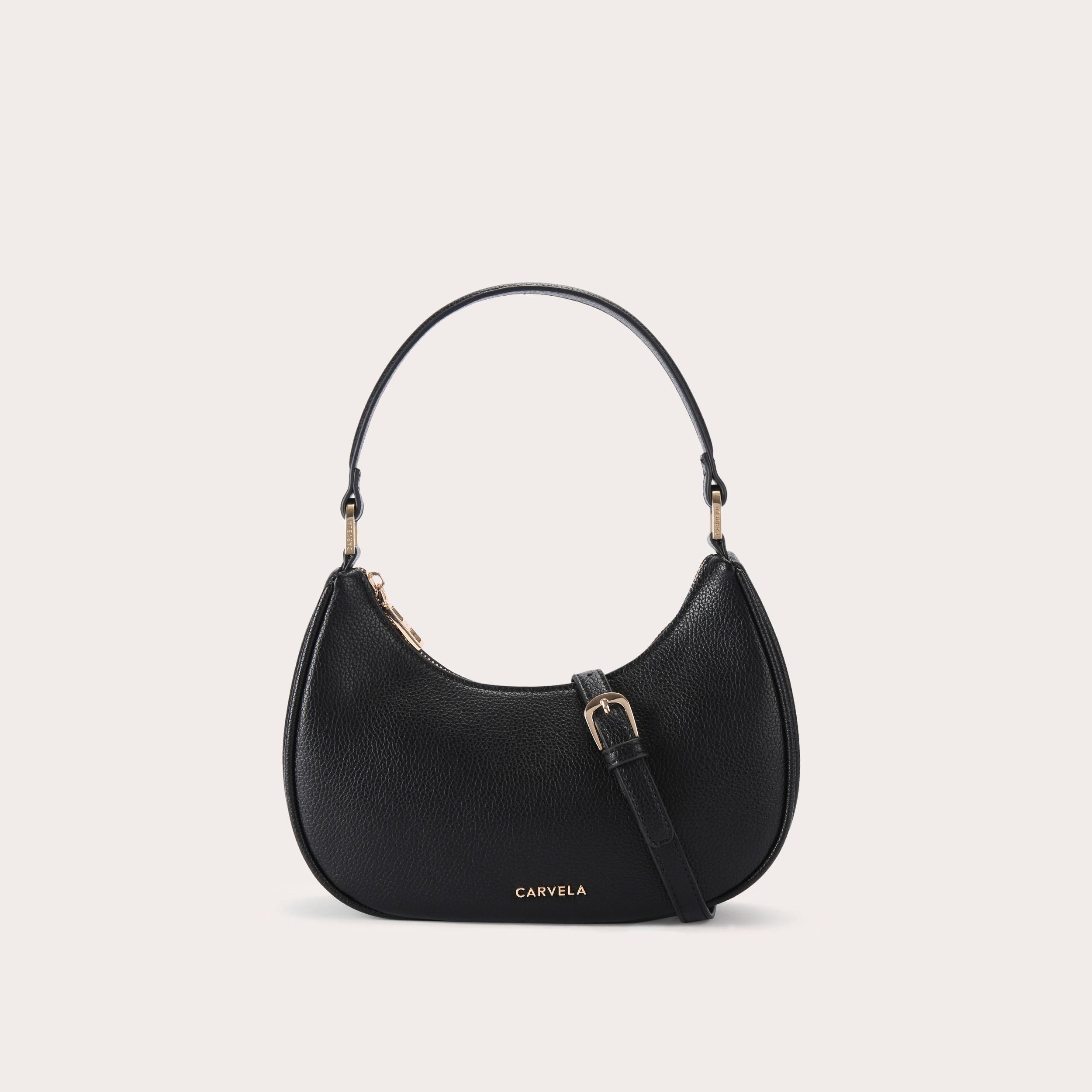 SCOOP SHOULDER BAG Pewter Shoulder Bag by CARVELA