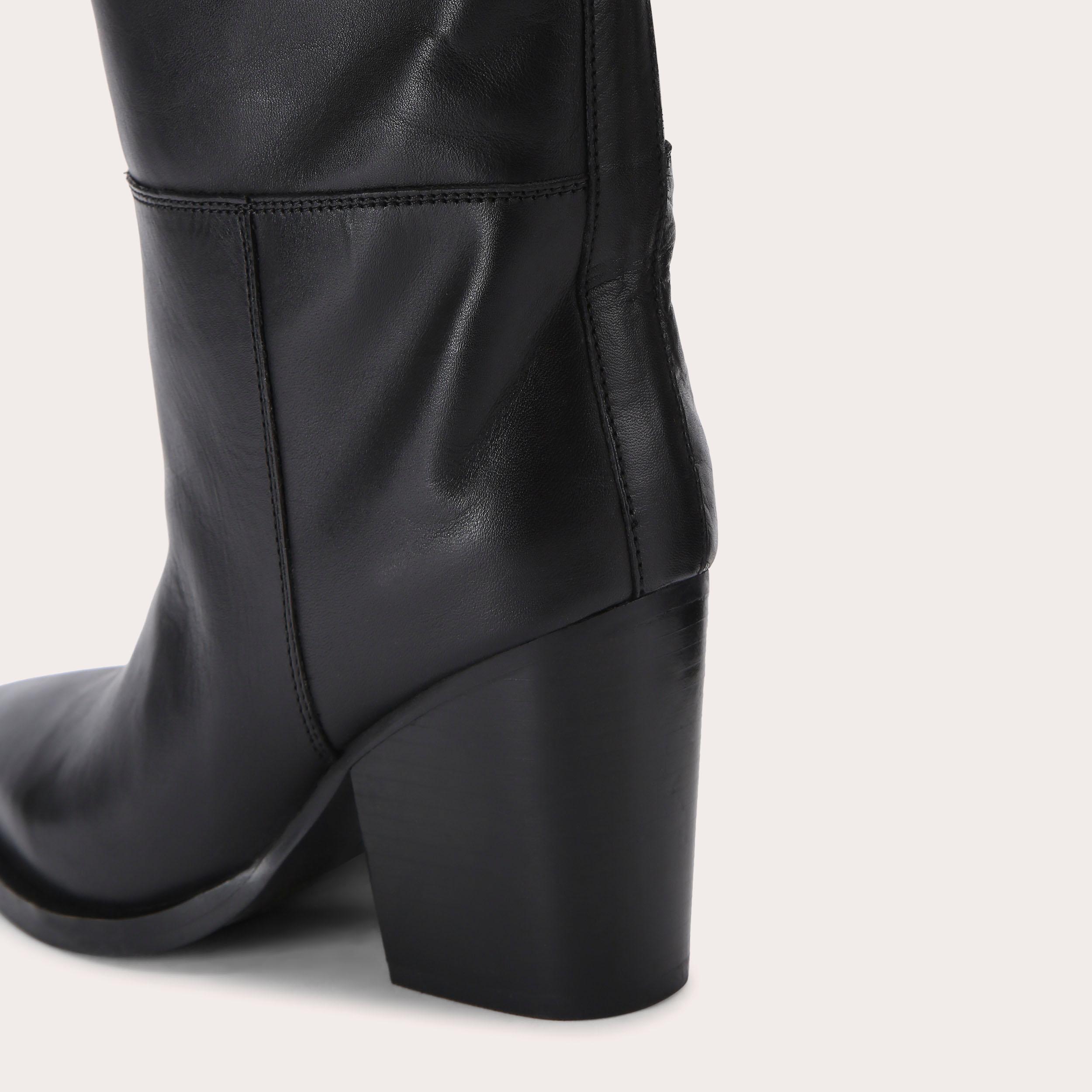 REIGN Black Leather Knee Boot by CARVELA