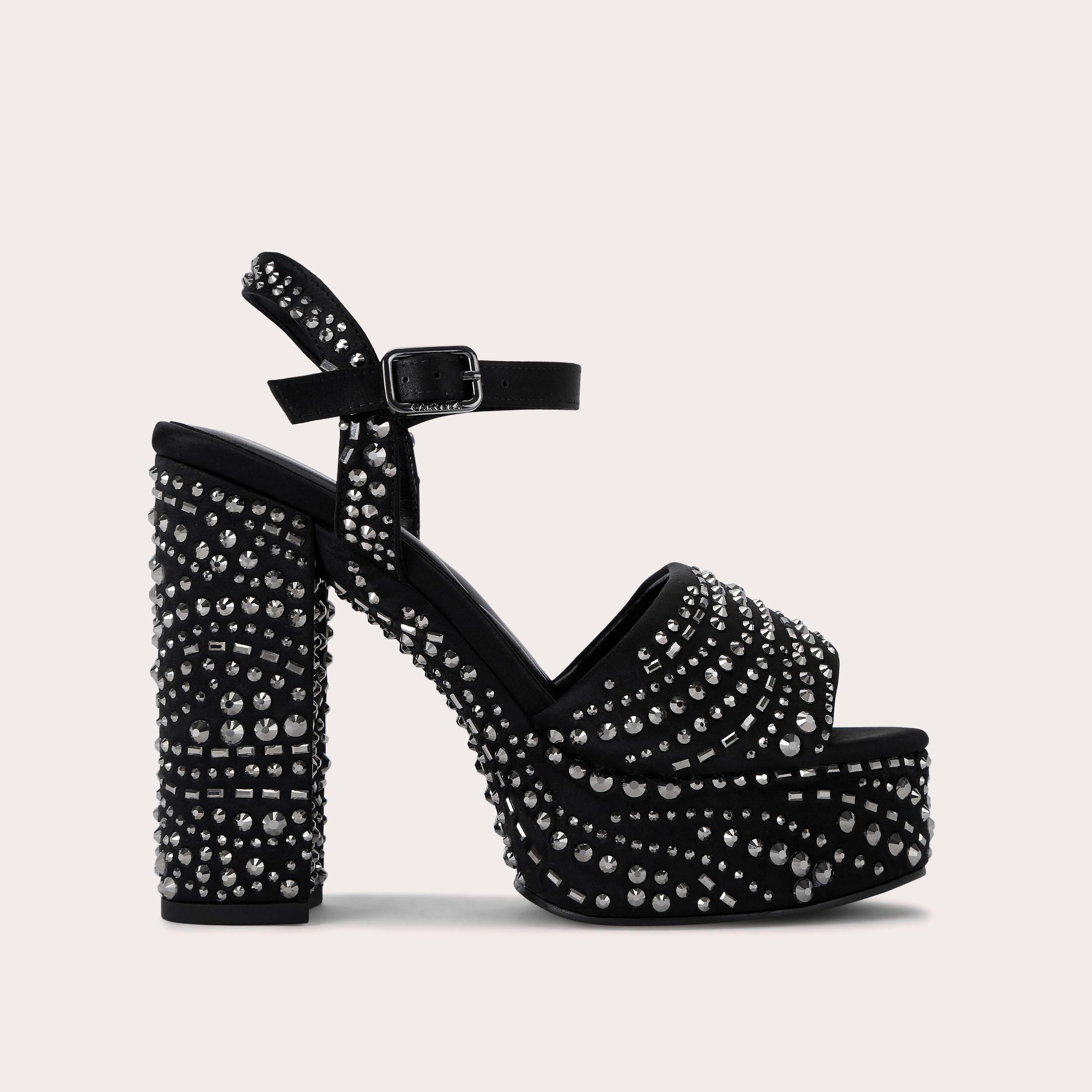 SKY HIGH Black Crystal Platform Heel by CARVELA