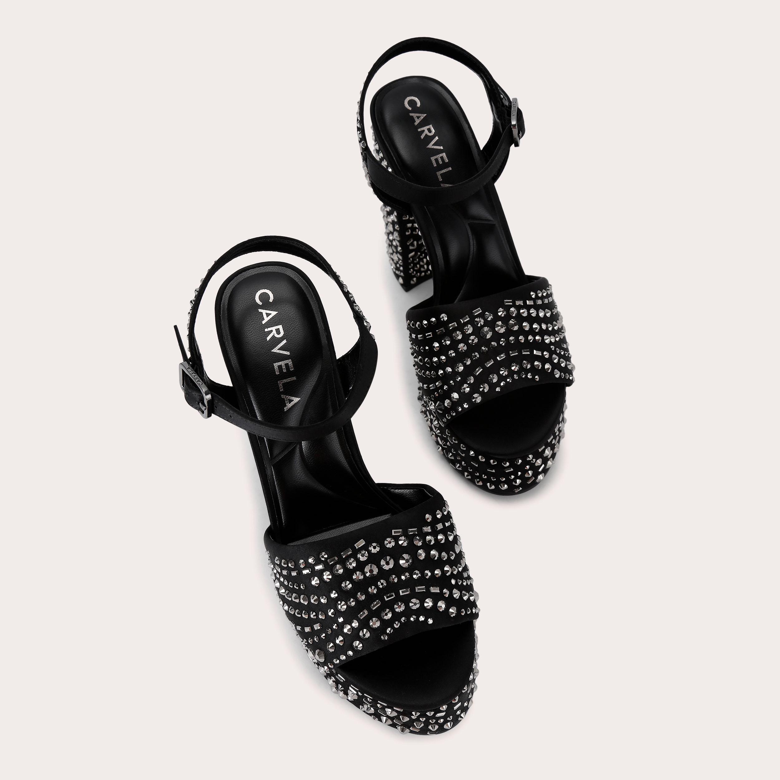 SKY HIGH Black Crystal Platform Heel by CARVELA