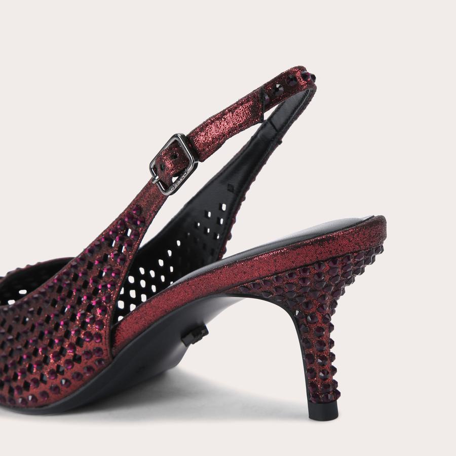LAZER SLING Wine Lazer Cut Slingback Heel by CARVELA