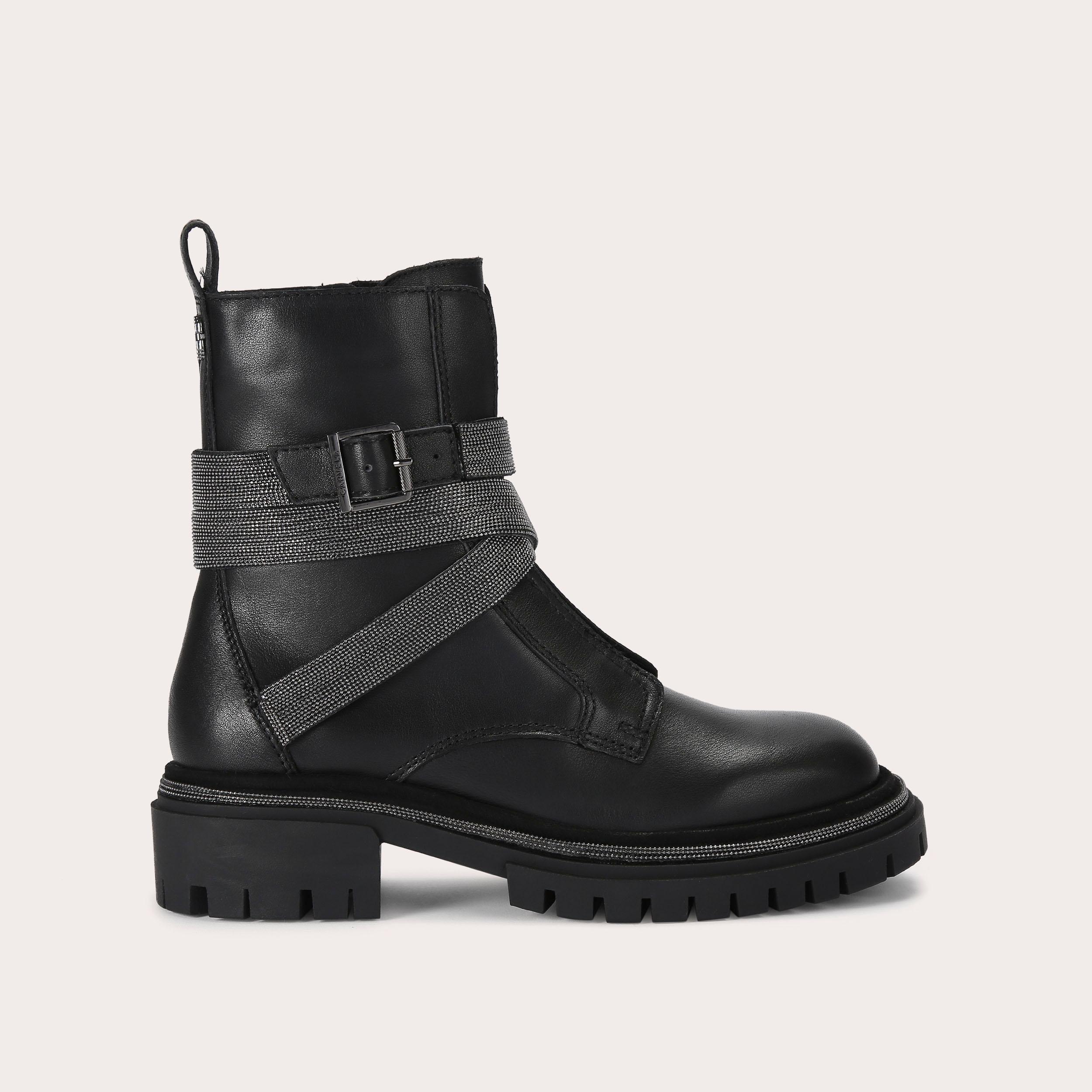 carvela EMBLAZE ANKLE Black Leather Ankle Boot by CARVELA