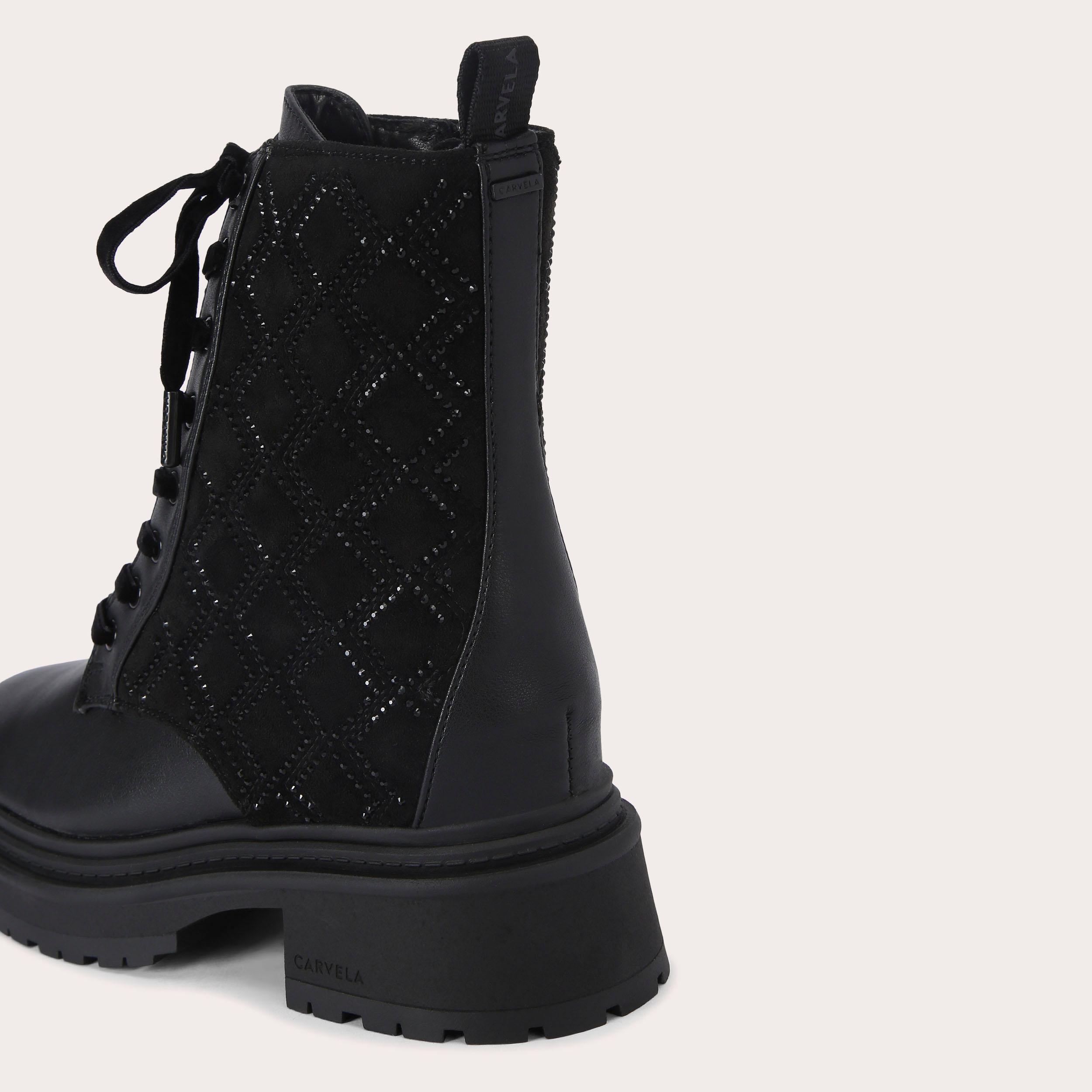 SHOW STOMPER Black Diamond Crystal Boot by CARVELA