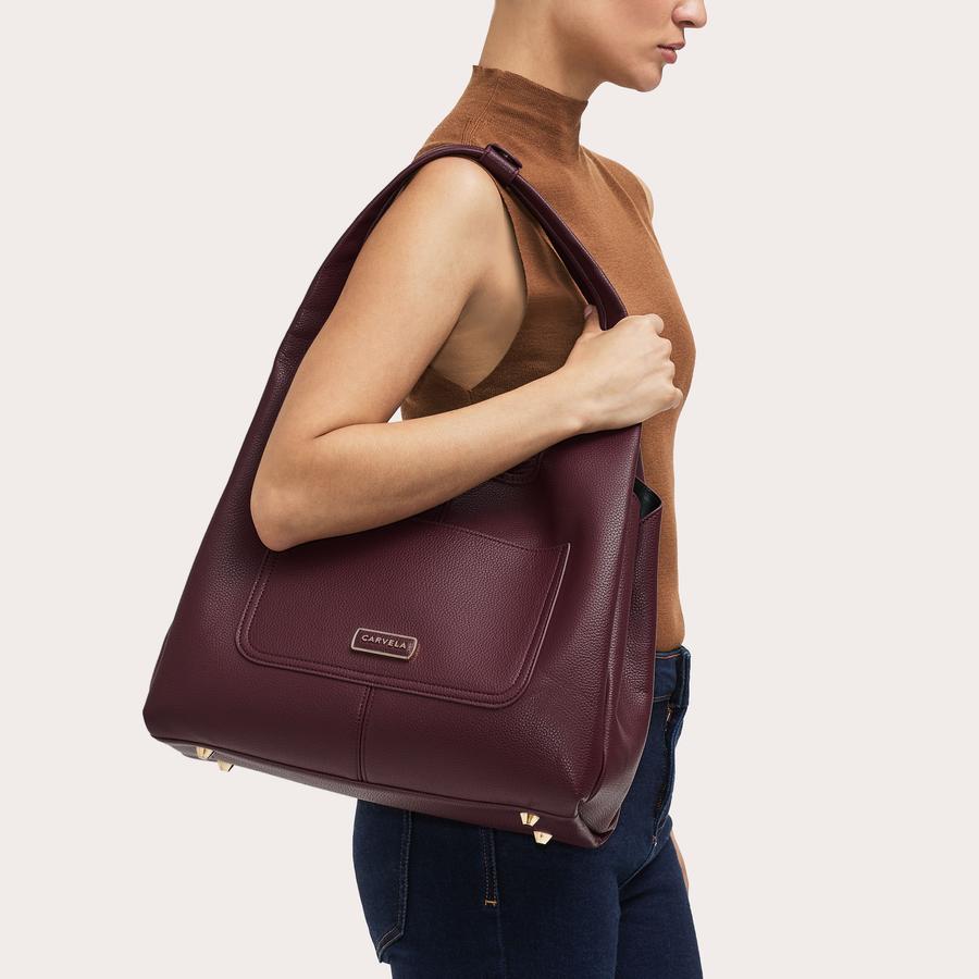 MILANO Wine Arched Shoulder Bag by CARVELA