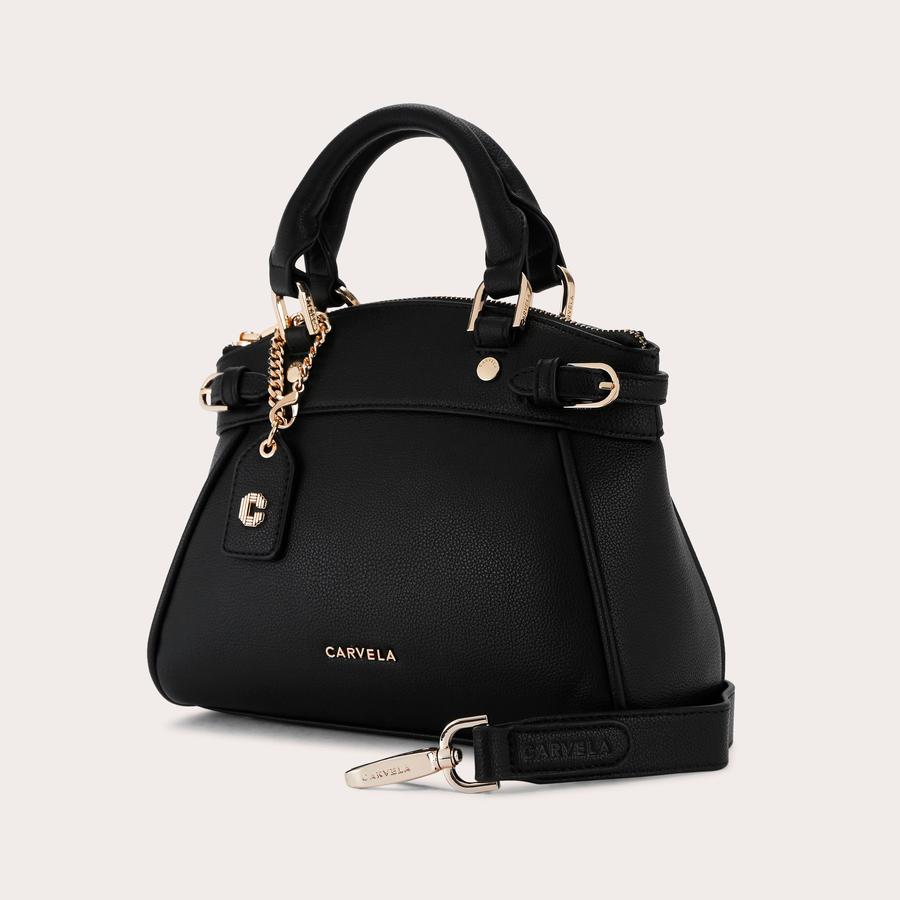MINI VALENTINA TOTE Black Mini Tote Bag by CARVELA