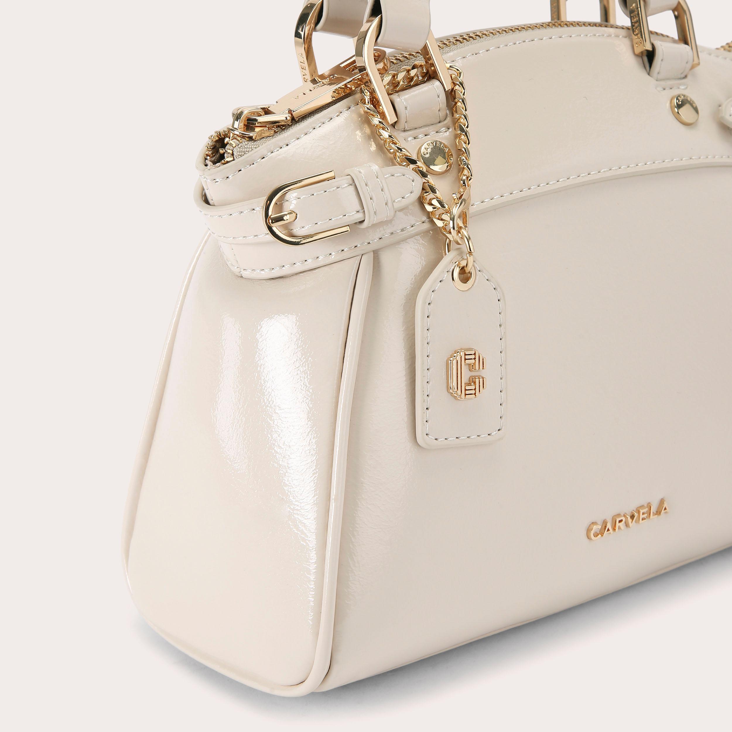 Guess Snake Print Purse MINI VALENTINA TOTE Bone Synthetic Tote