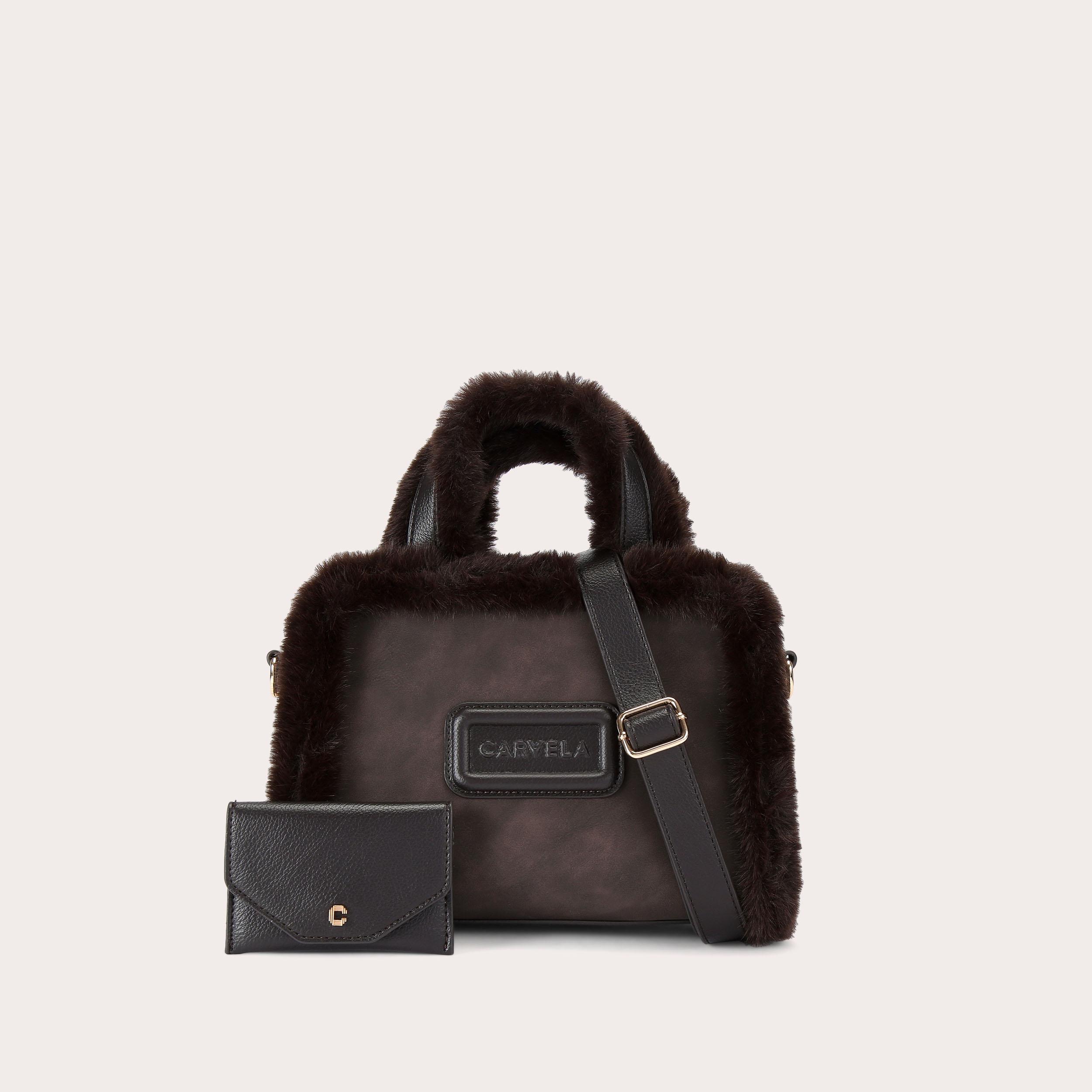 MINI BELLA BORG TOTE Dark Brown Borg Tote Bag by CARVELA