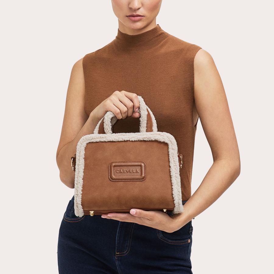 MINI BELLA BORG TOTE Brown Borg Tote Bag by CARVELA